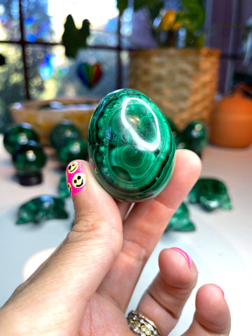 Malachite Carved Egg