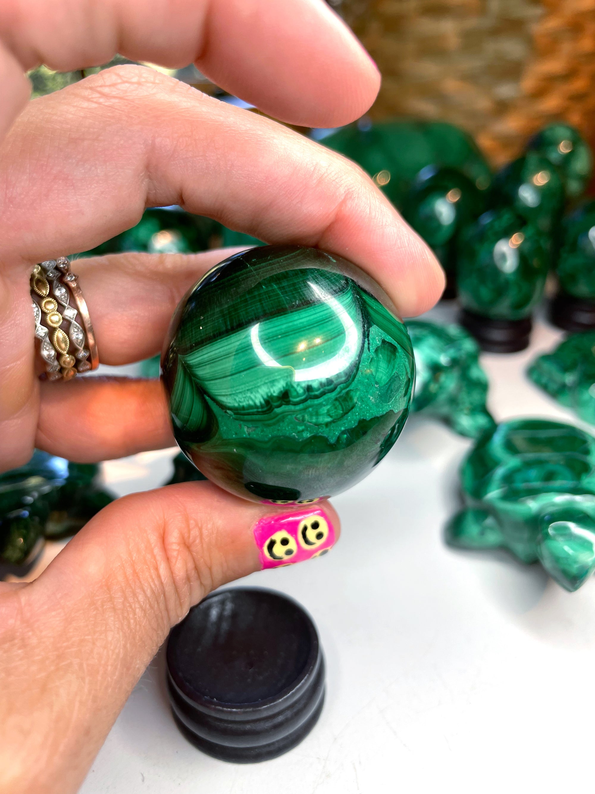 Malachite Carved Sphere