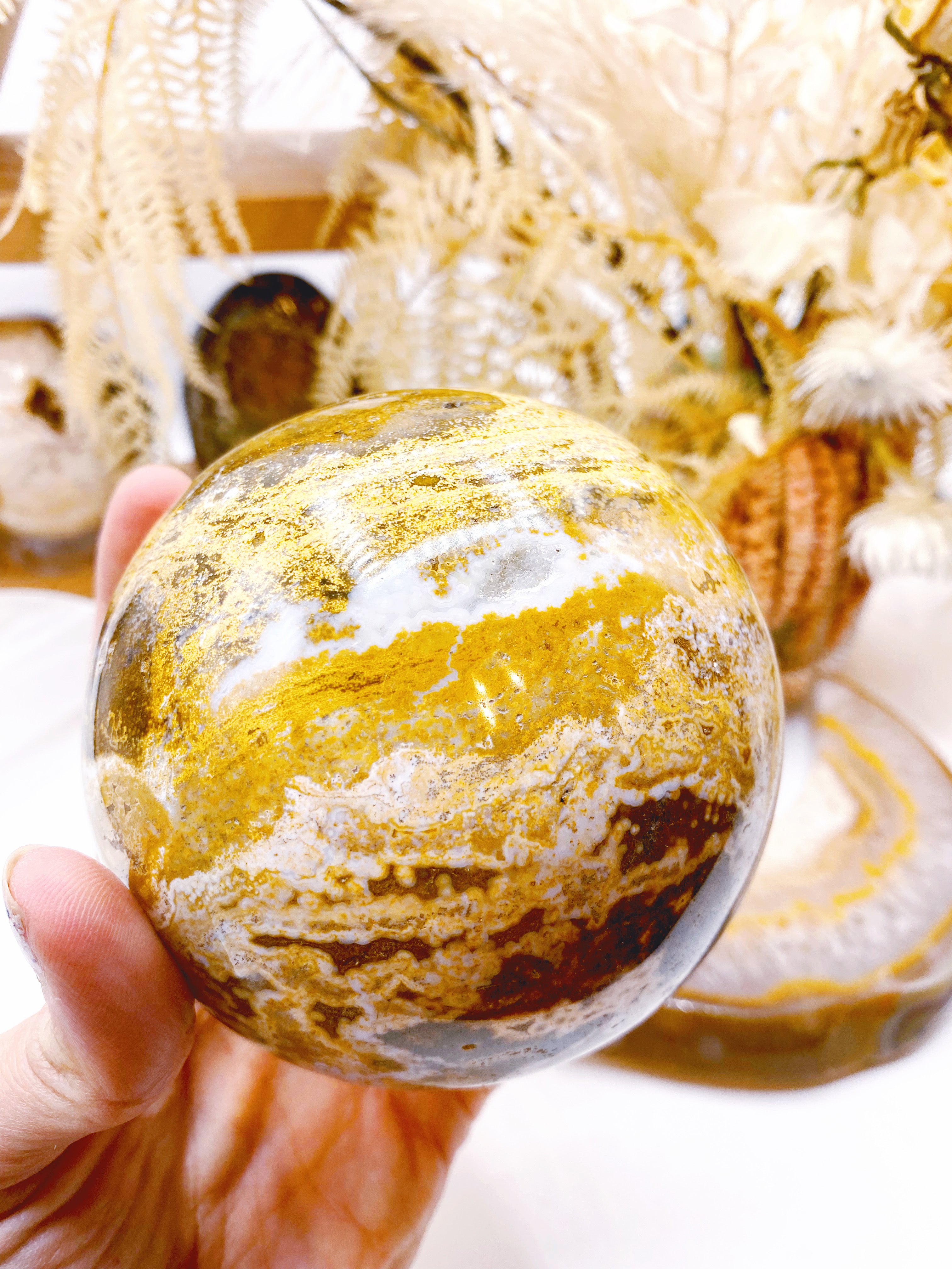 Ocean Jasper Sphere - Baltic Mermaid