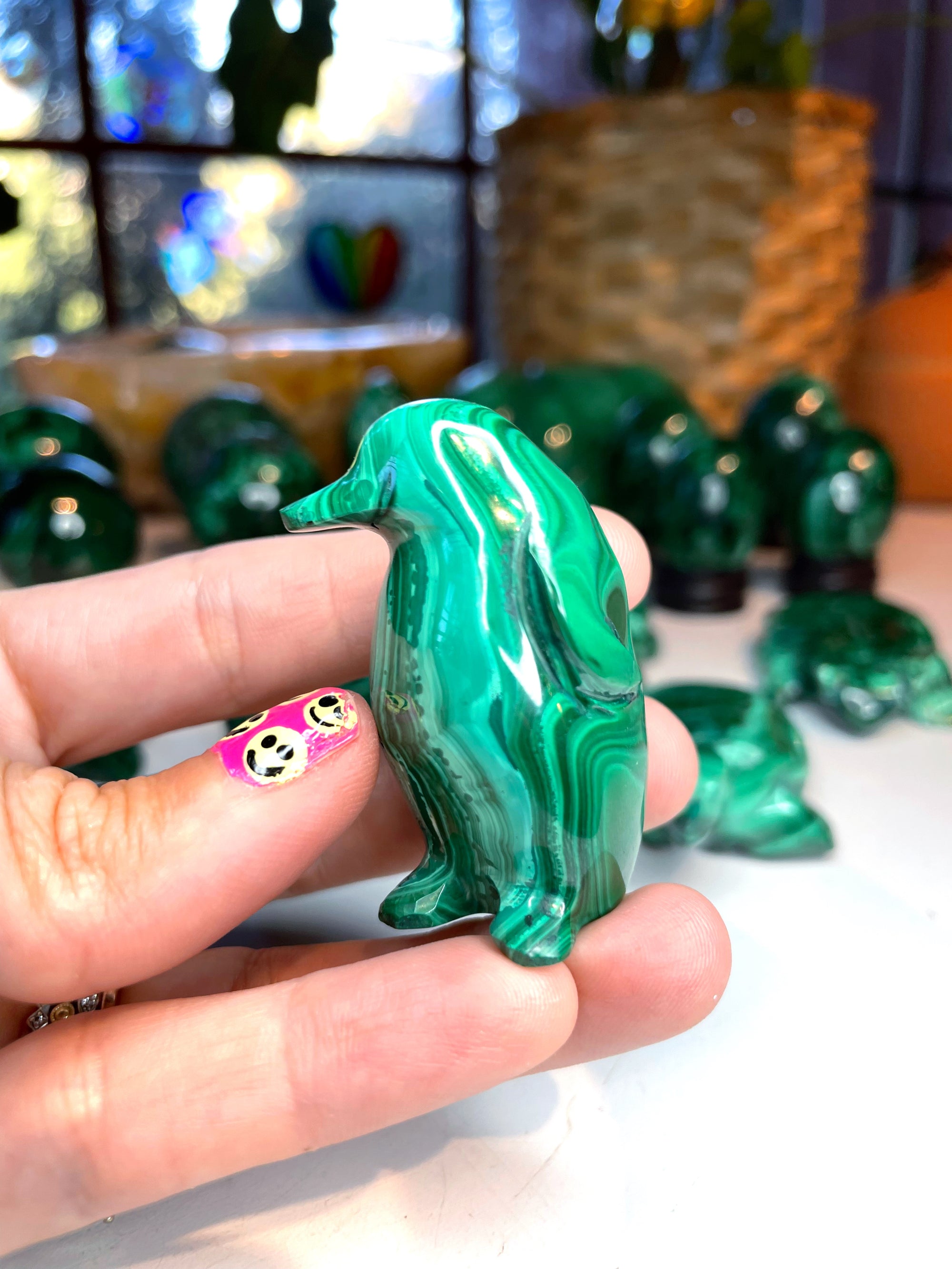 Malachite Carved Penguin