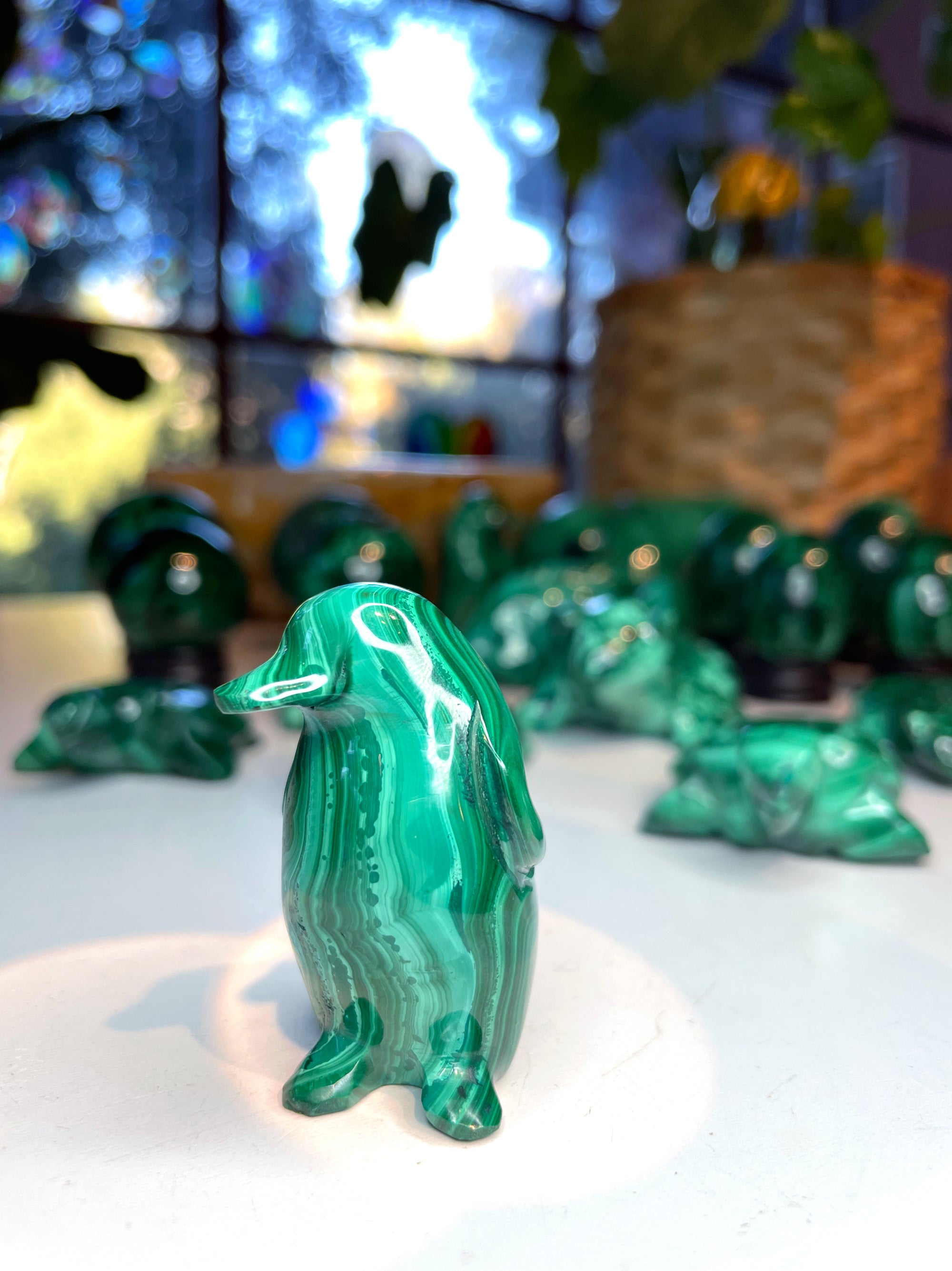 Malachite Carved Penguin