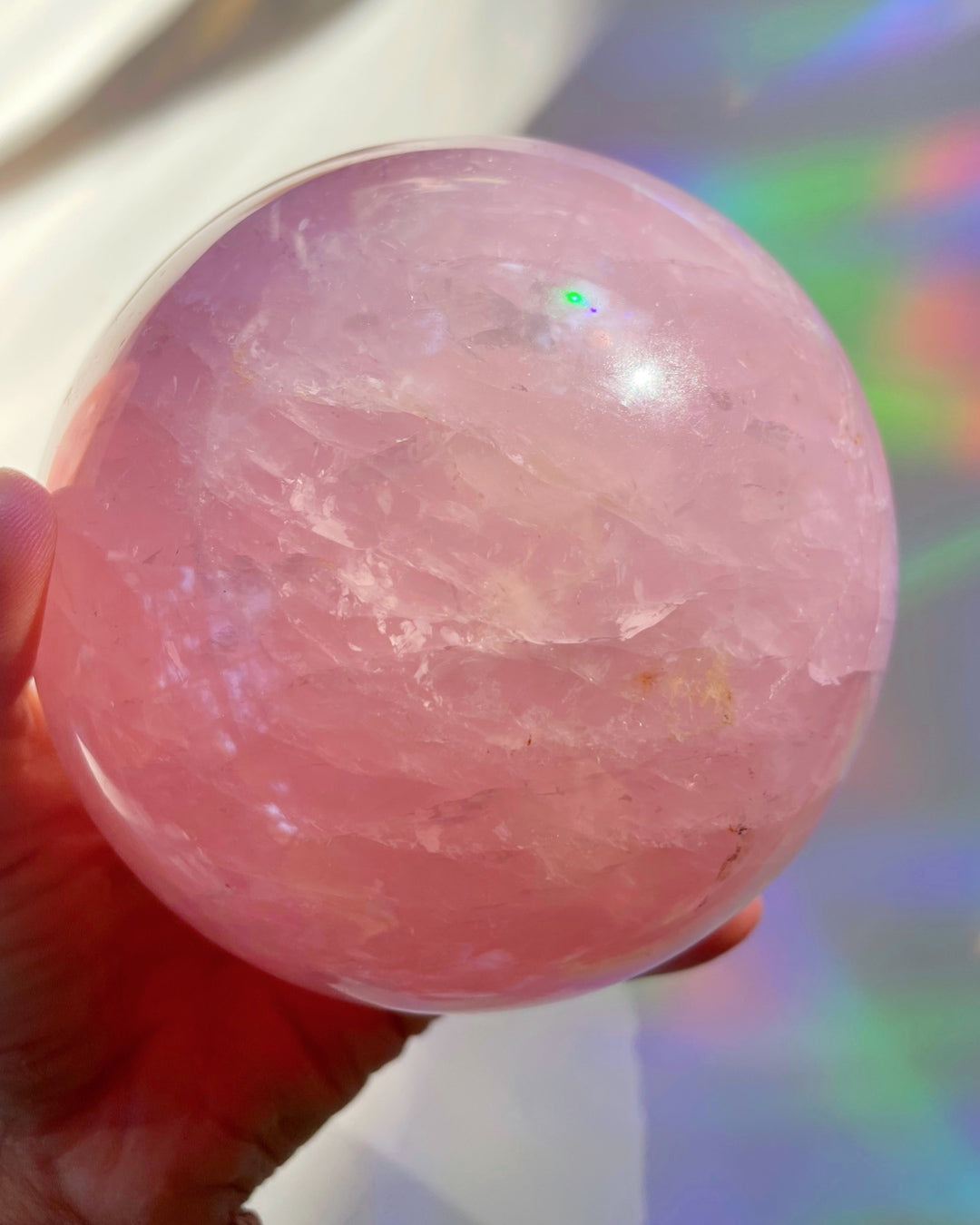 Large Star Rose Quartz Sphere