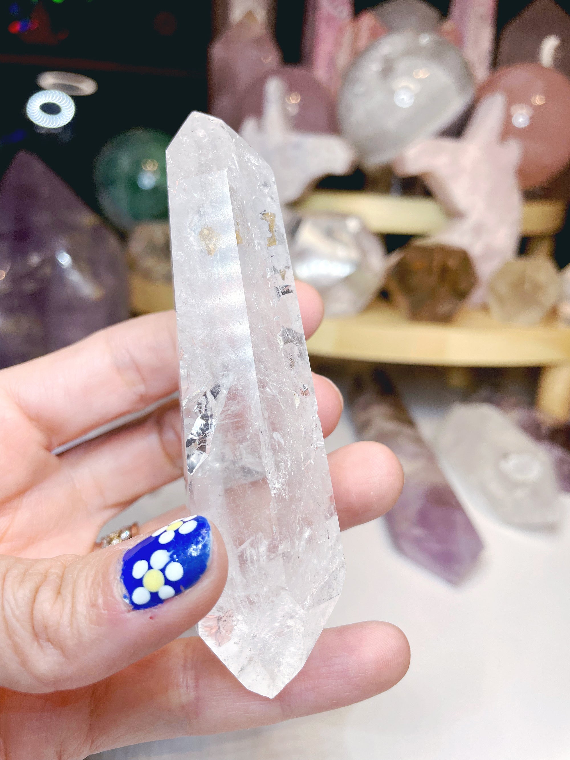 Double Terminated Clear Quartz Point w/ inclusions