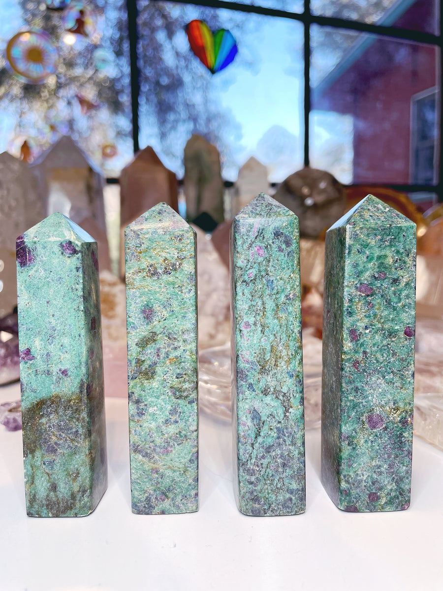 Ruby Fuchsite 4 sided Tower