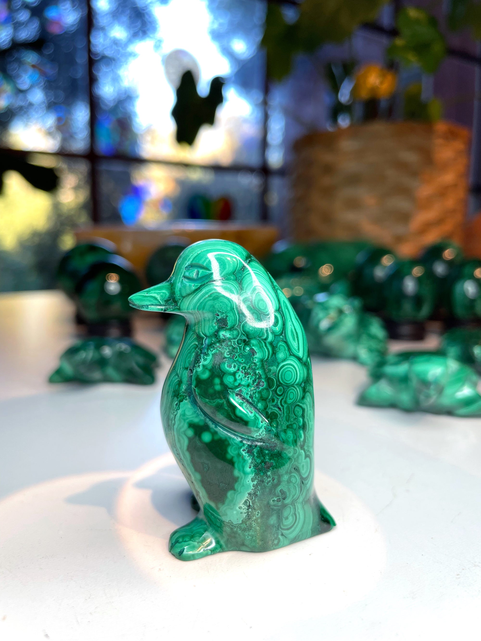 Malachite Carved Penguin