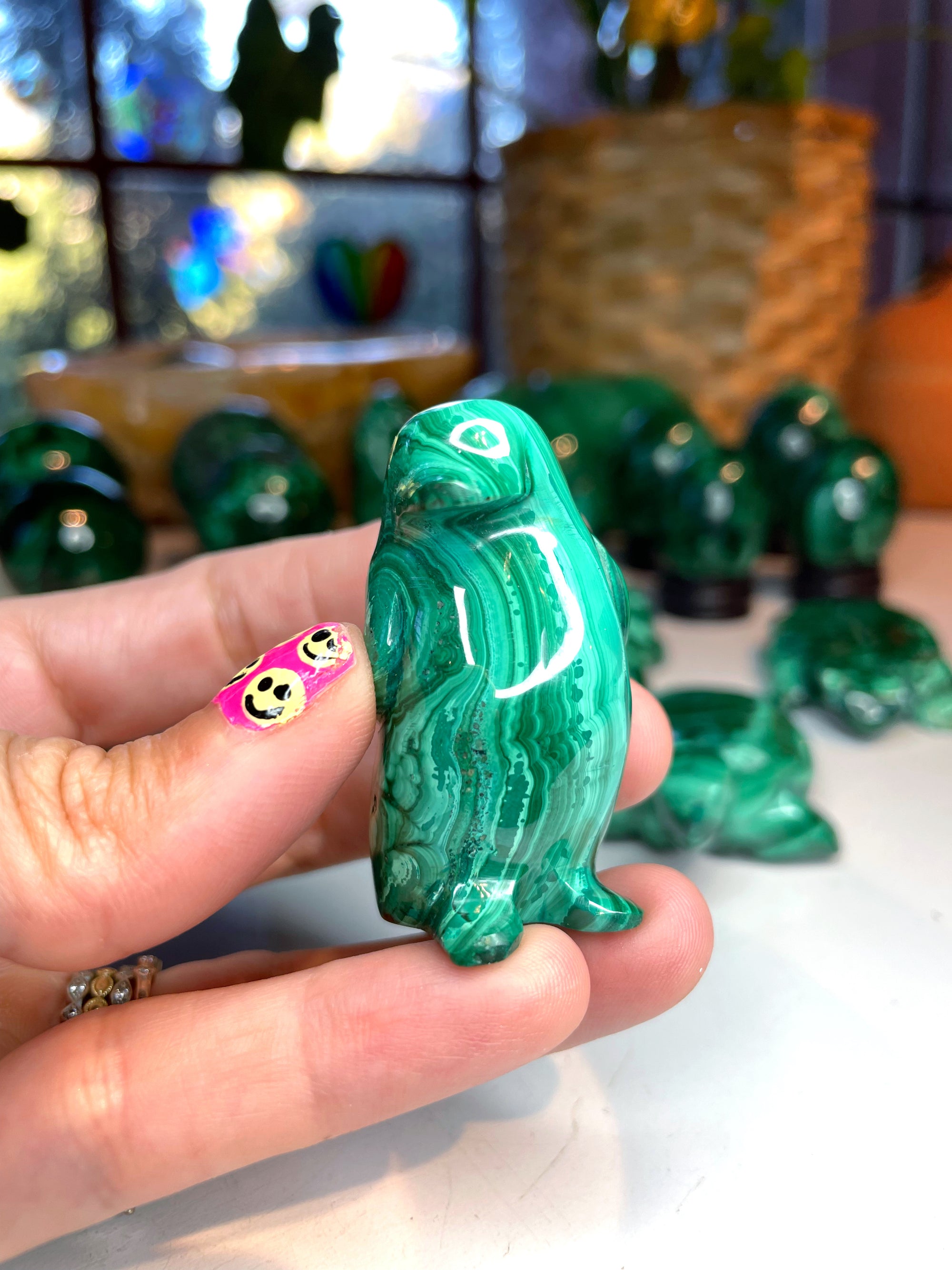 Malachite Carved Penguin