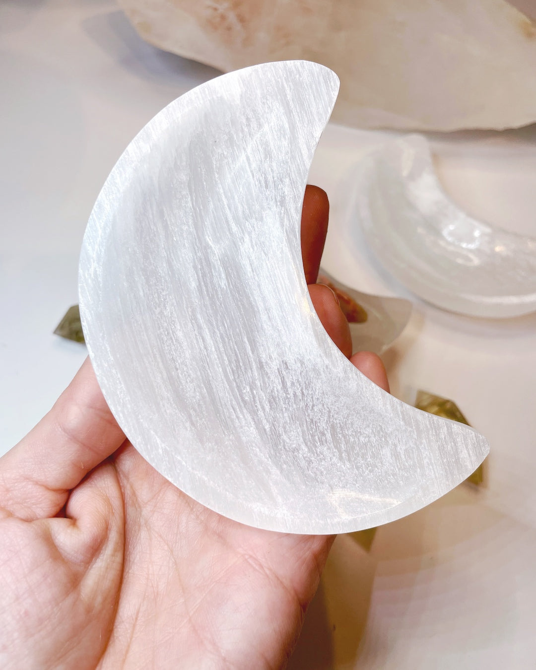 Selenite Crescent Moon Dish - Small - Baltic Mermaid