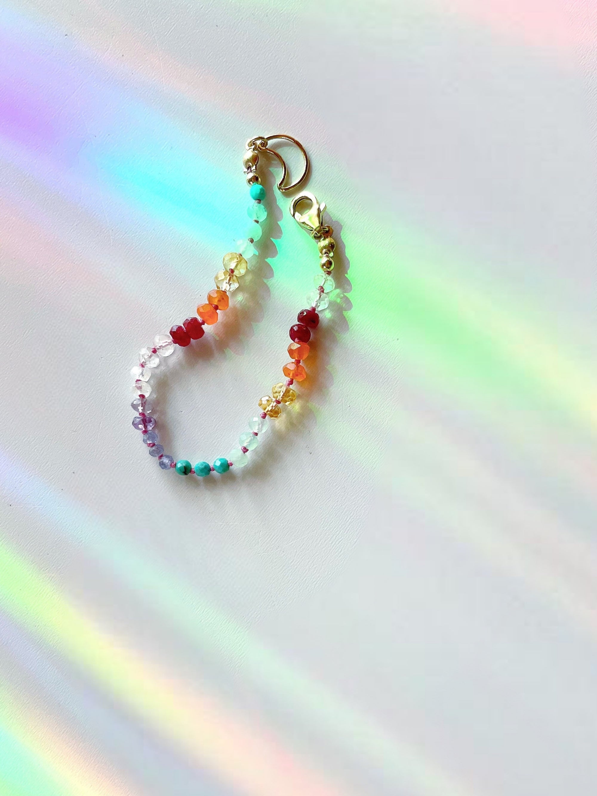 Rainbow Moon Gemstone Candy Bracelet - RTS