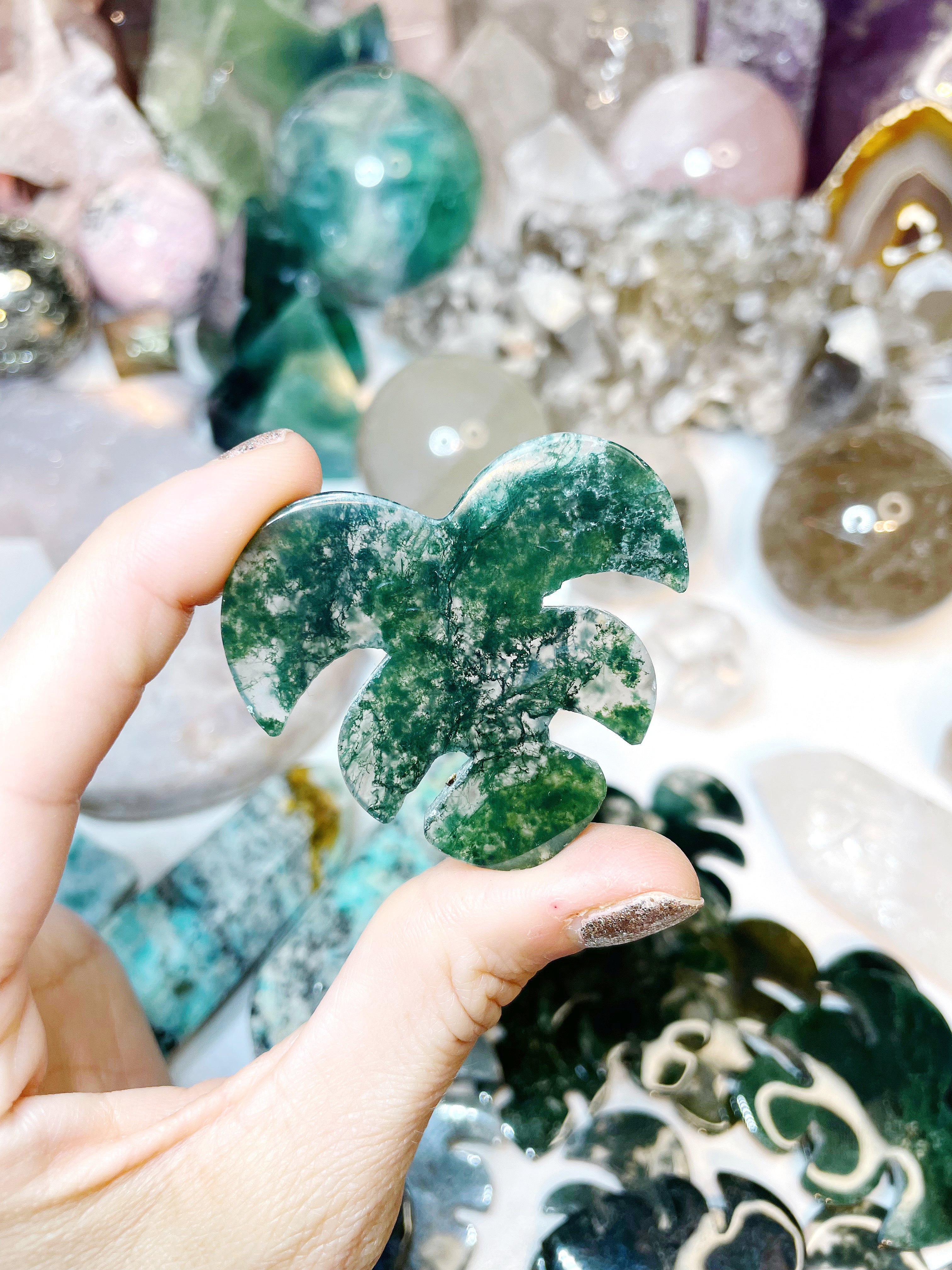 Moss Agate Monstera Leaf - Baltic Mermaid