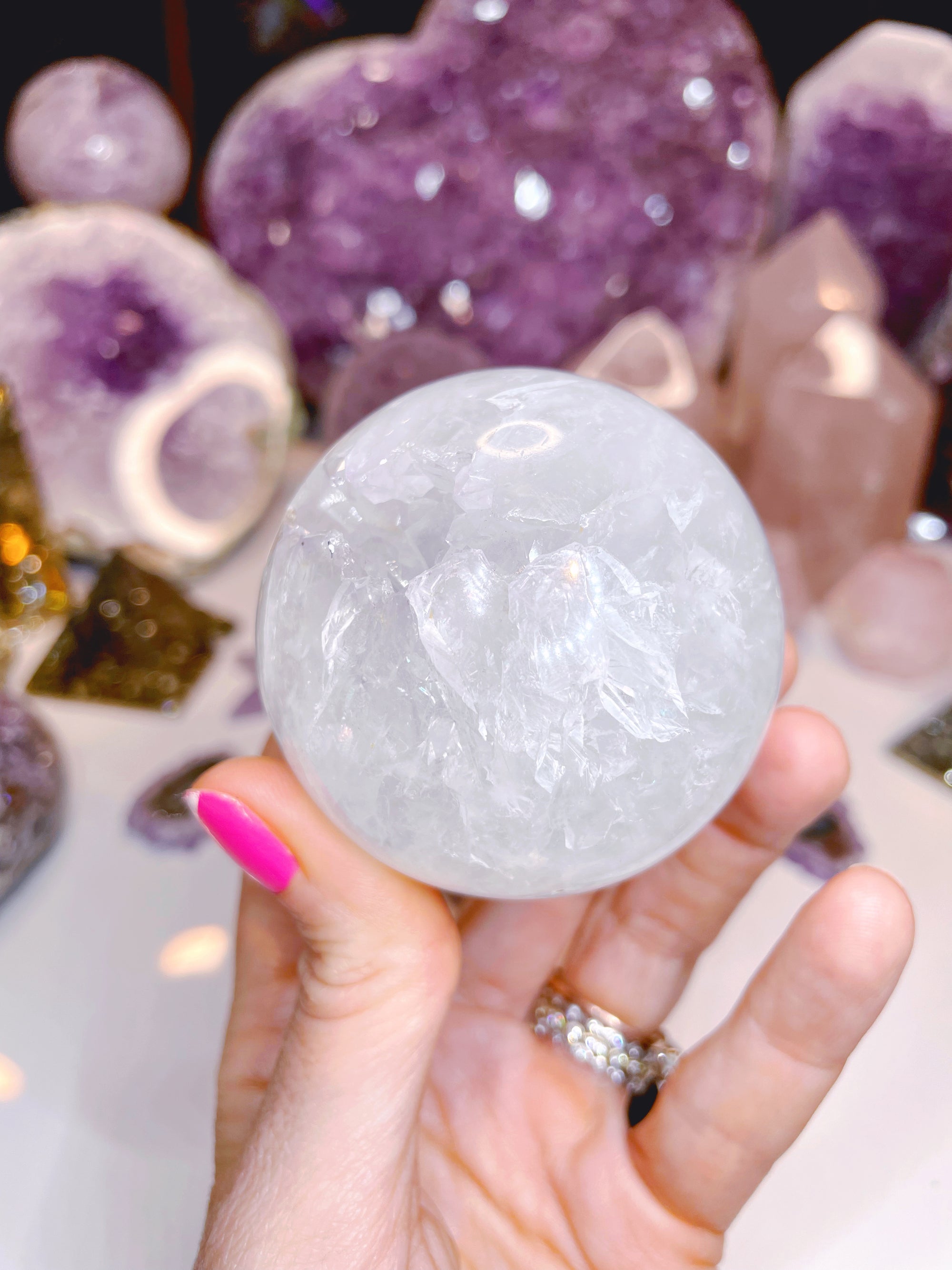 Quartz/Agate Amethyst Sphere