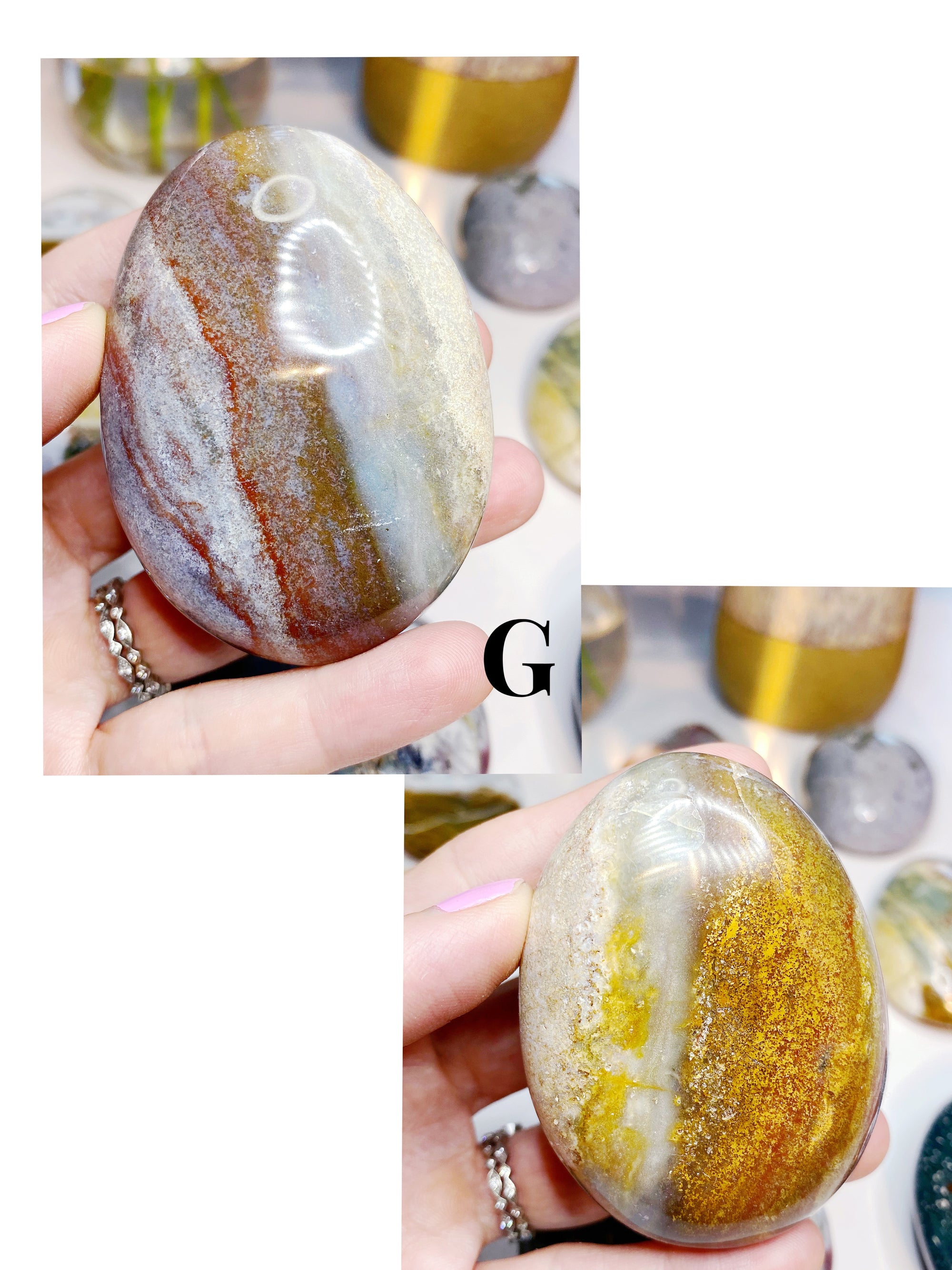 Ocean Jasper Palm Stones - Large