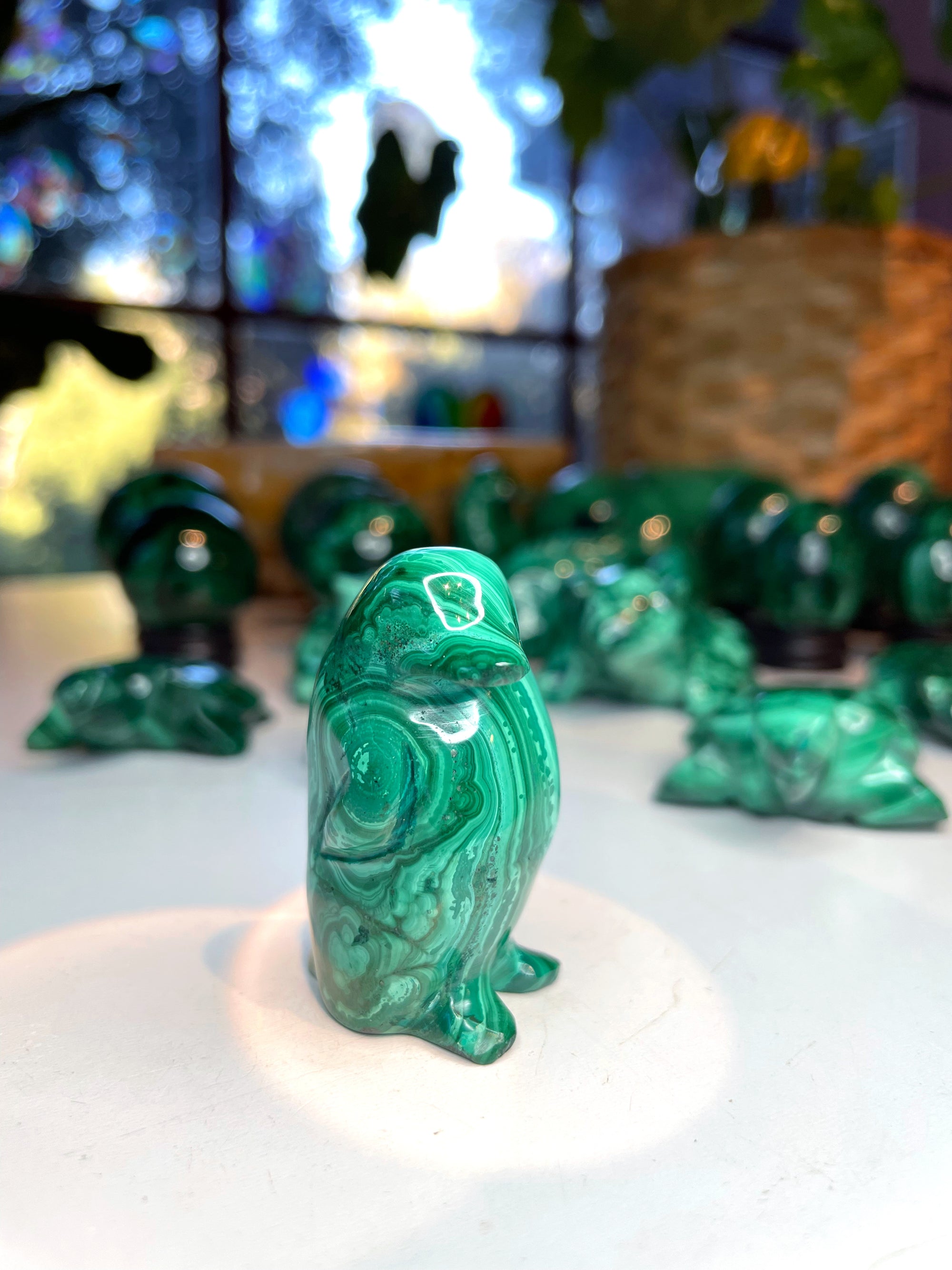 Malachite Carved Penguin