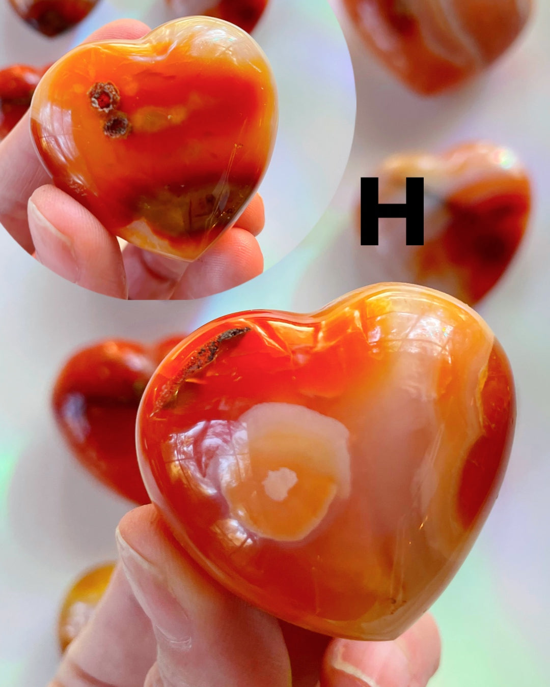 Carnelian Agate Hearts