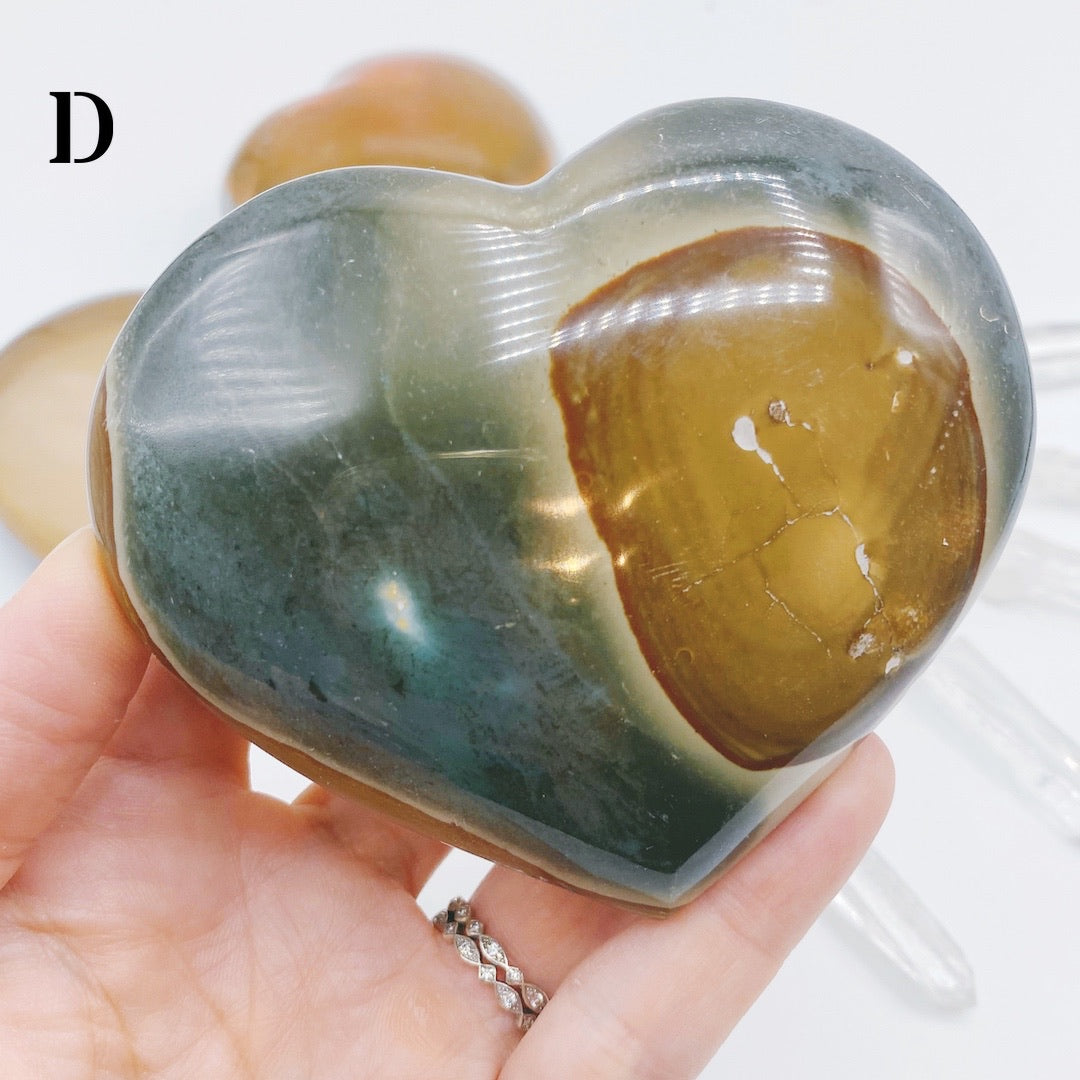 Polychrome Jasper Large Hearts