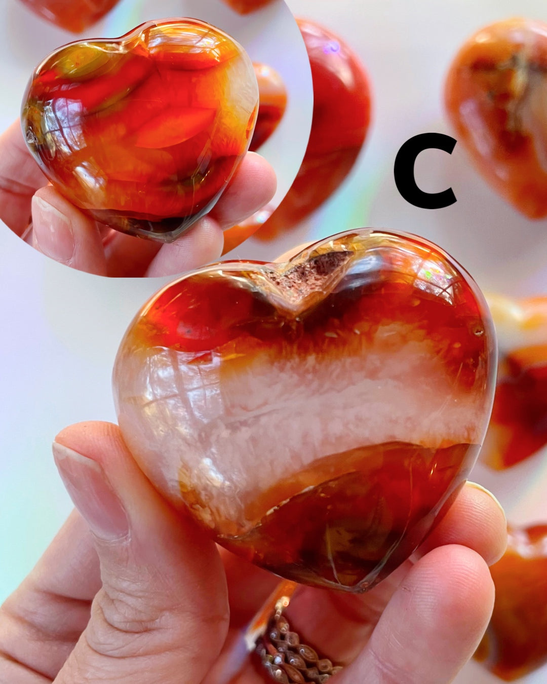 Carnelian Agate Hearts - Baltic Mermaid