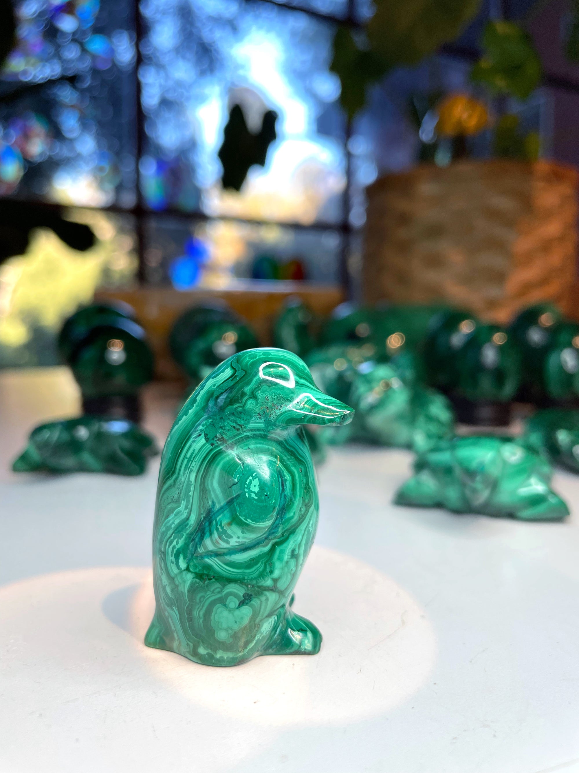 Malachite Carved Penguin