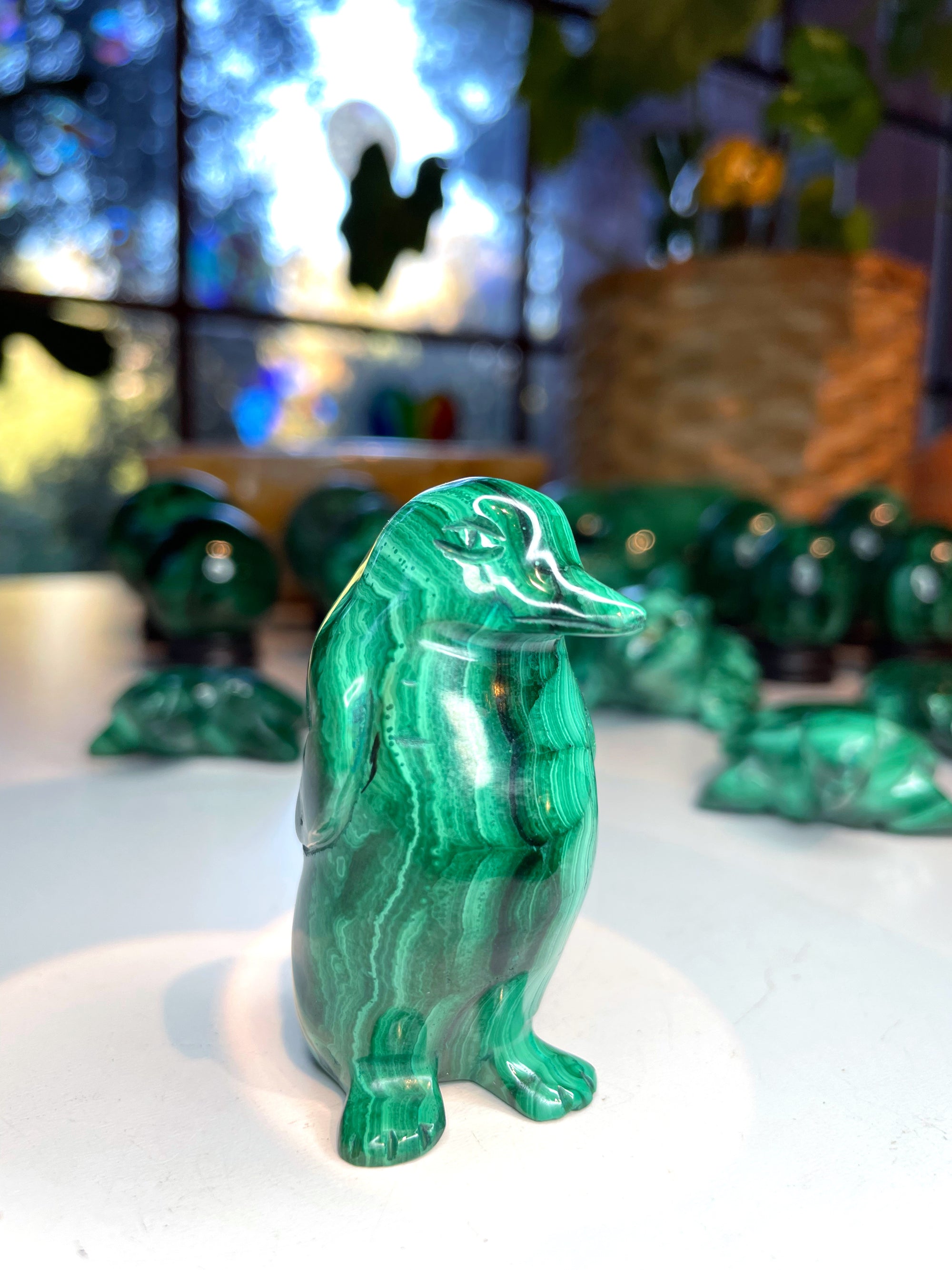 Malachite Carved Penguin