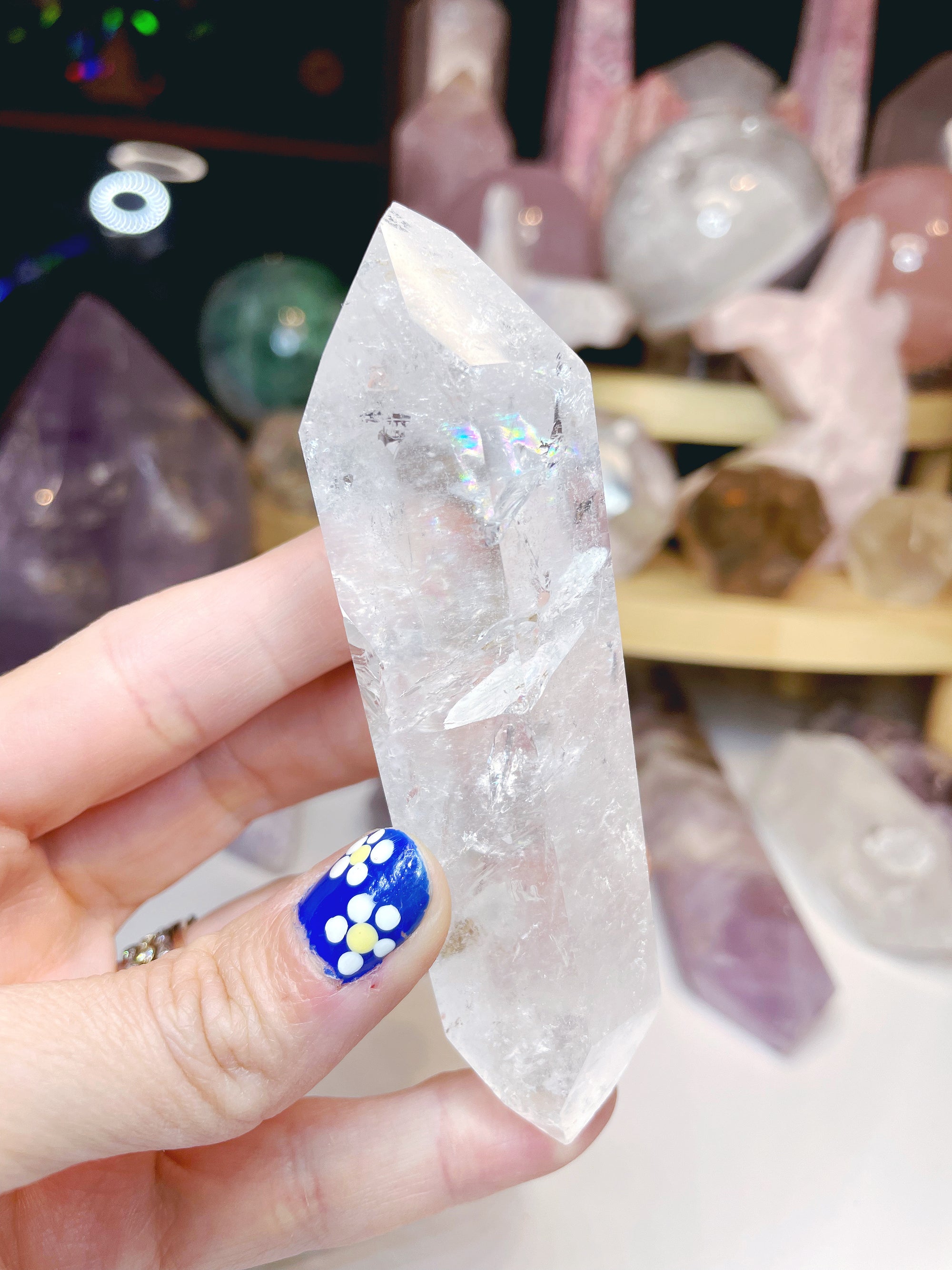 Double Terminated Clear Quartz Point w/ inclusions