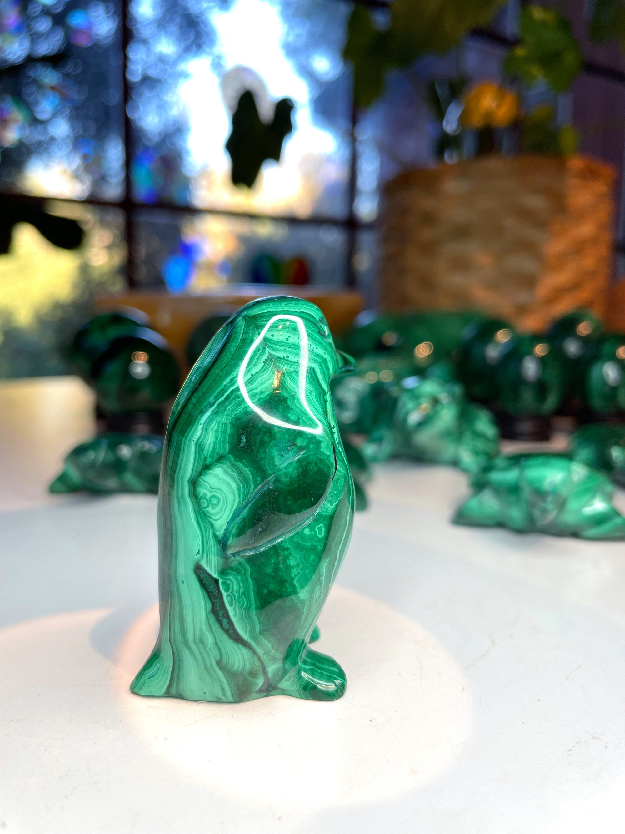 Malachite Carved Penguin