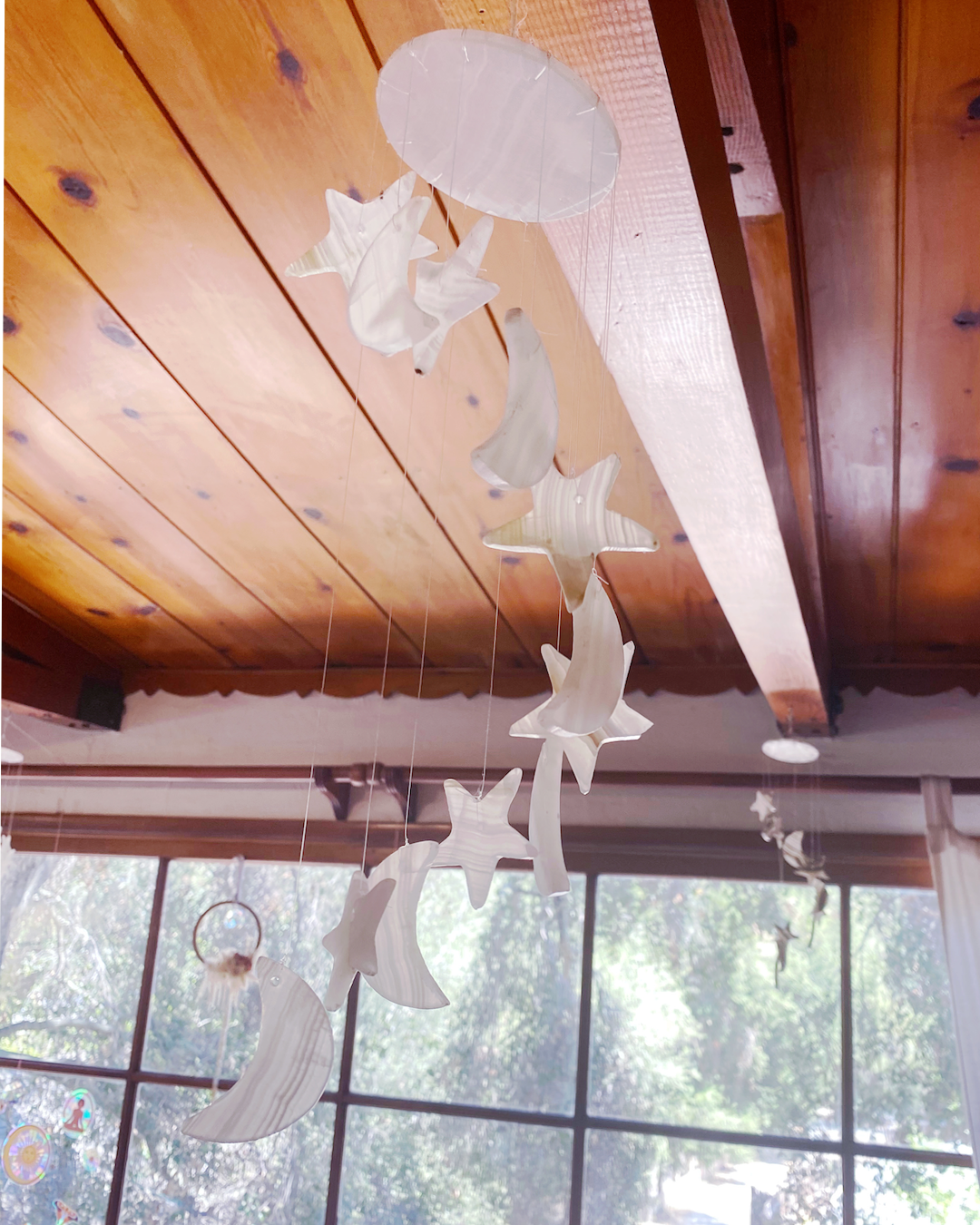 White Onyx Star & Moon Chimes - Baltic Mermaid