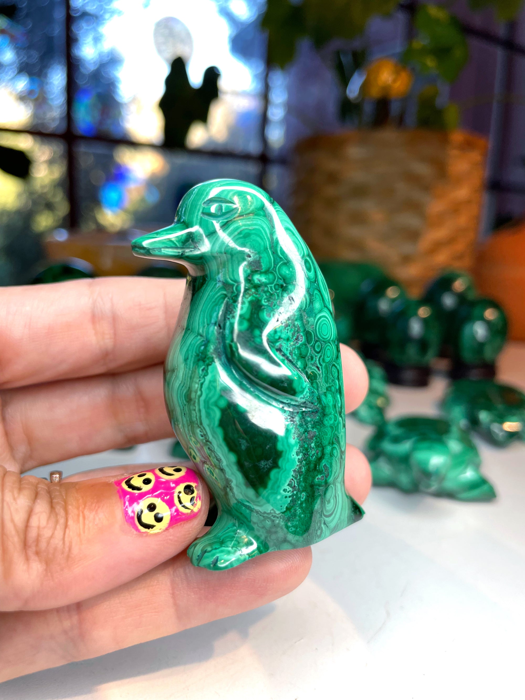 Malachite Carved Penguin