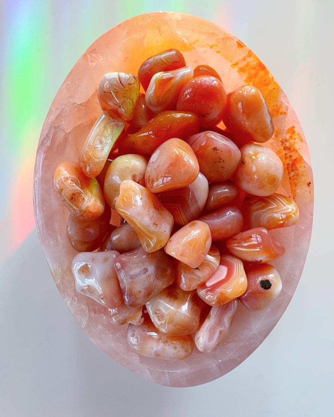 Carnelian Banded Agate/ Apricot Agate Tumbled Stones AAA - Baltic Mermaid