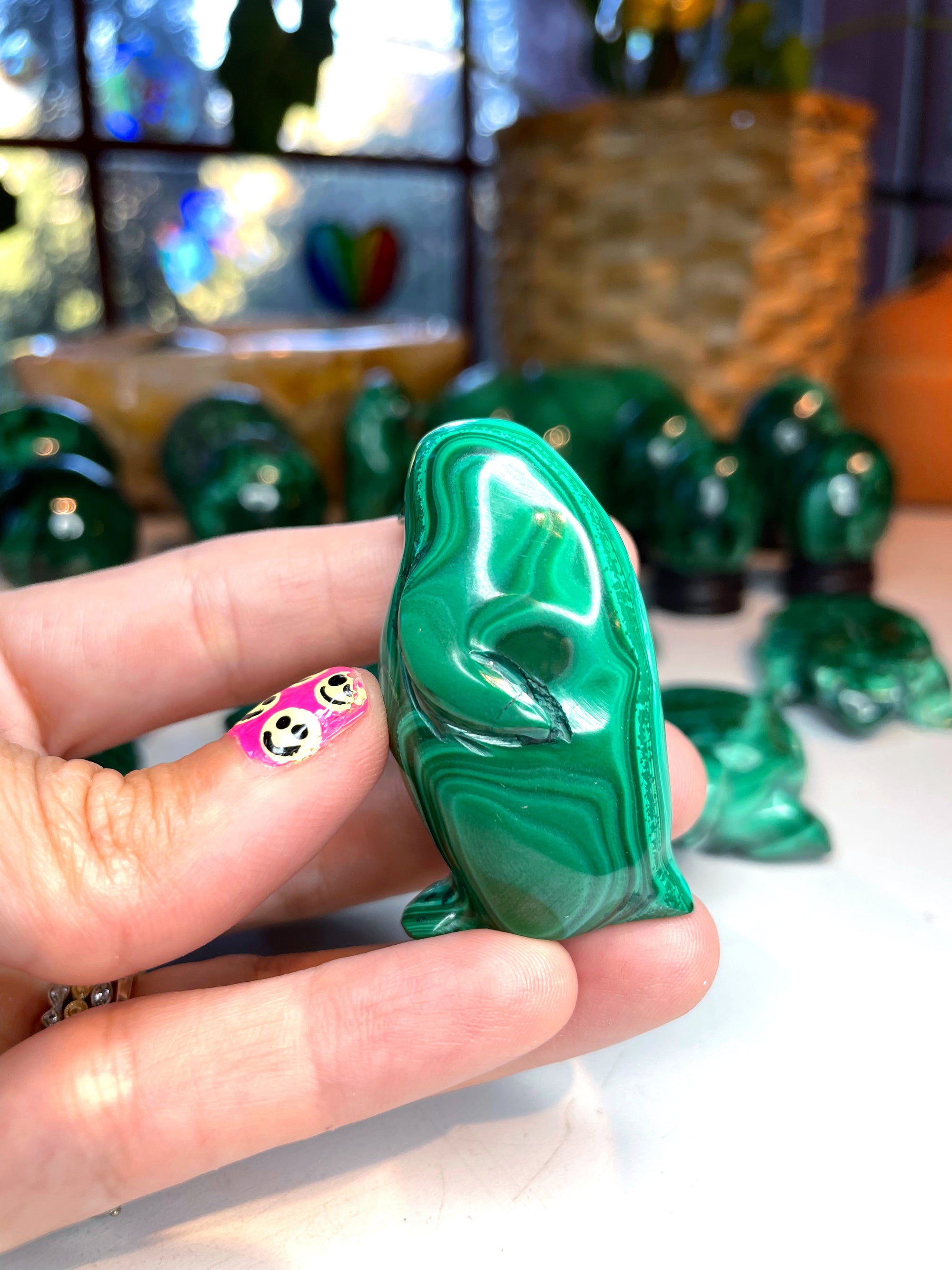 Malachite Carved Penguin