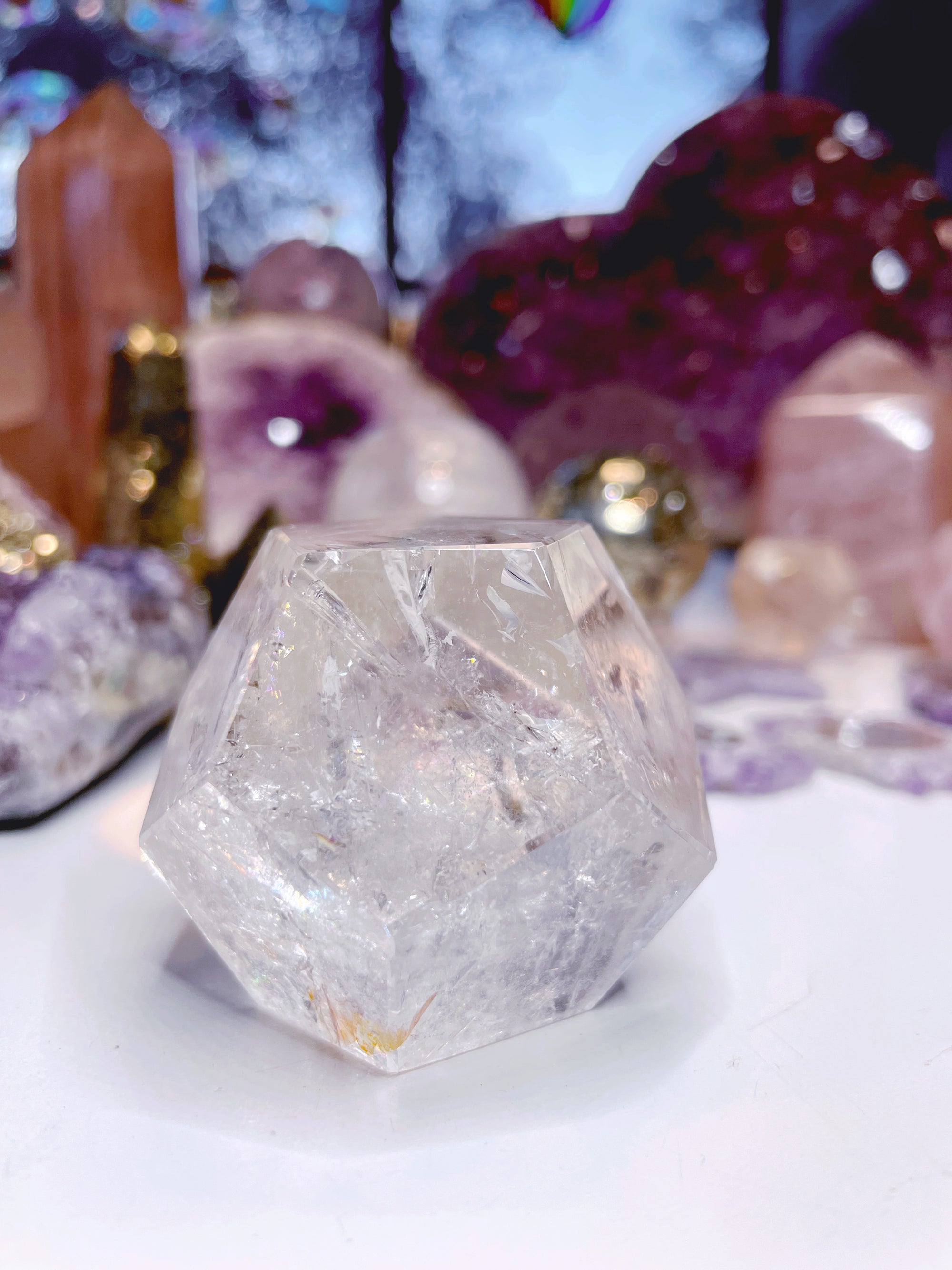 Quartz Dodecahedron w/ Hematoid inclusions