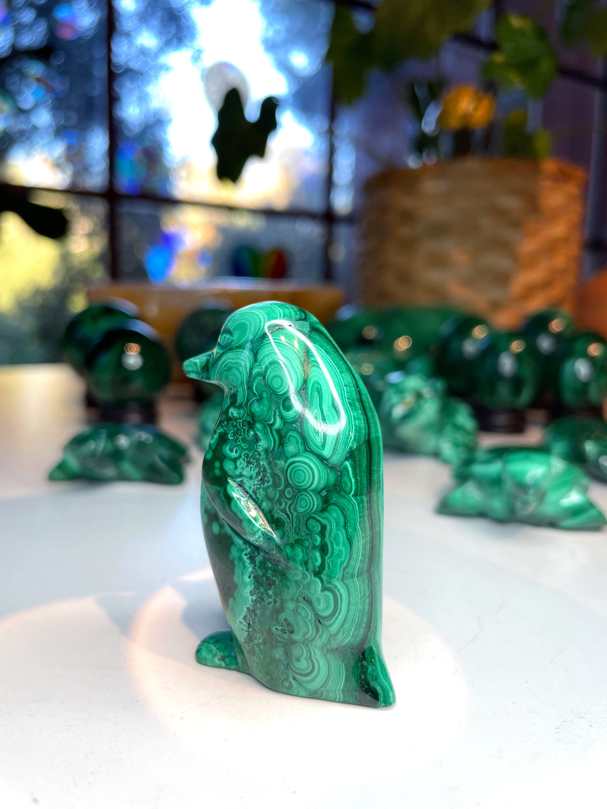 Malachite Carved Penguin