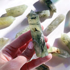 Prehnite with Epidote Lil Tower - Baltic Mermaid