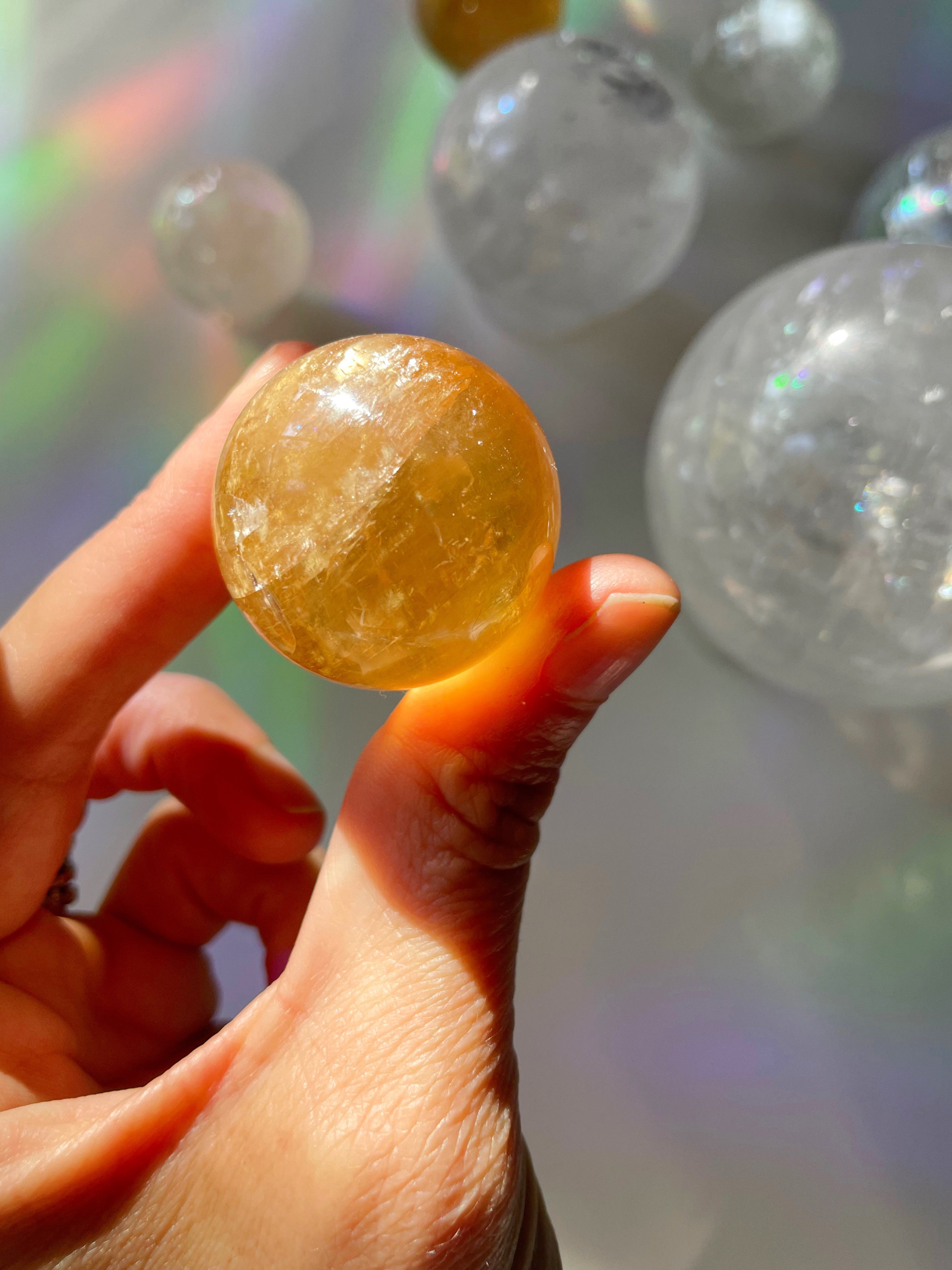 Lil Honey Optic Calcite Spheres - AAA - Baltic Mermaid