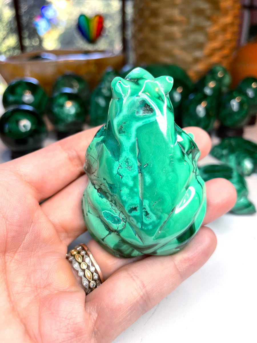 Malachite Carved Frog