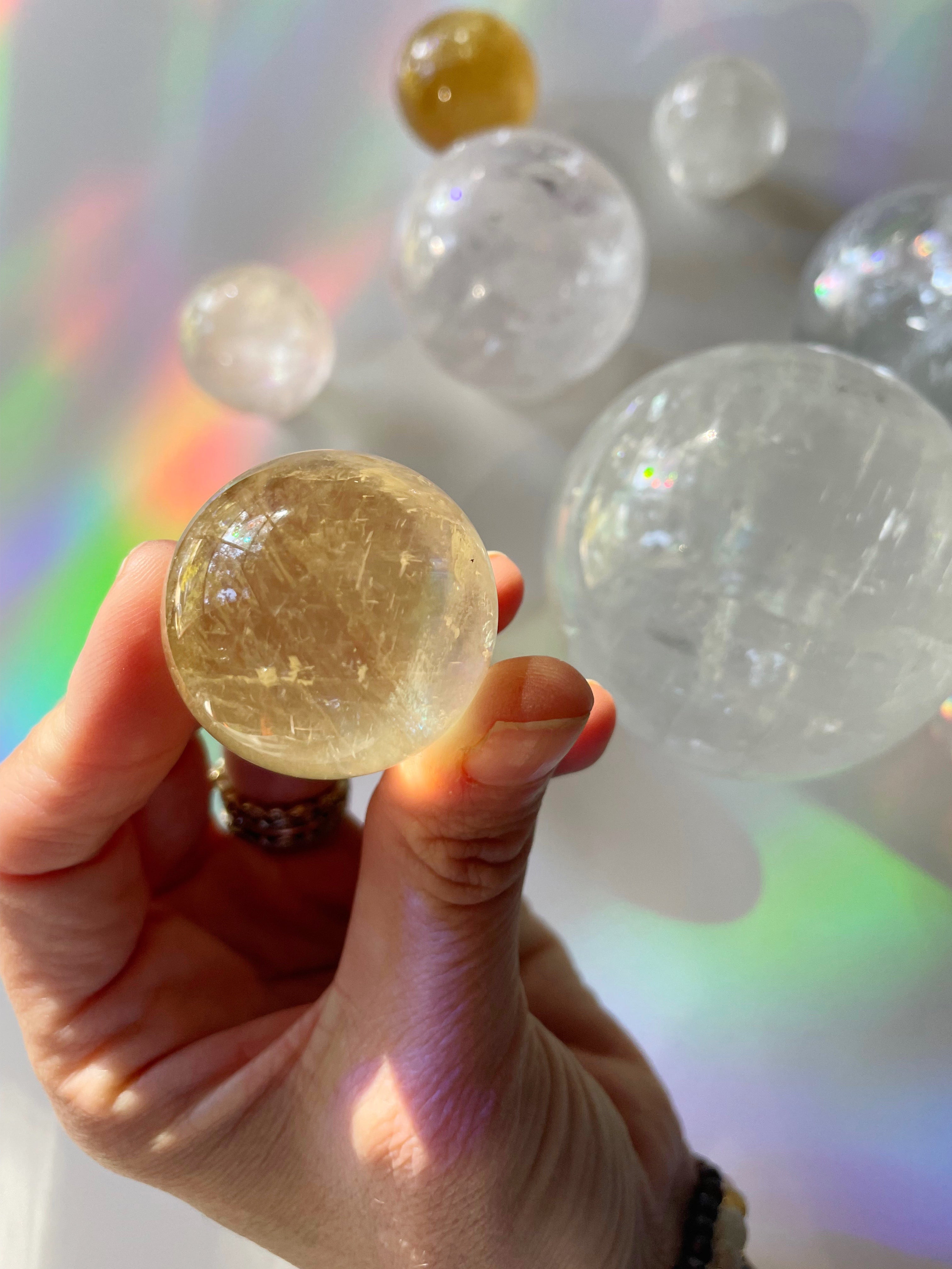 Lil Honey Optic Calcite Spheres - AAA - Baltic Mermaid