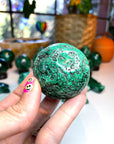 Malachite Carved Sphere