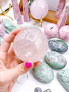 Rose Quartz Sphere w/ iron inclusions - Baltic Mermaid