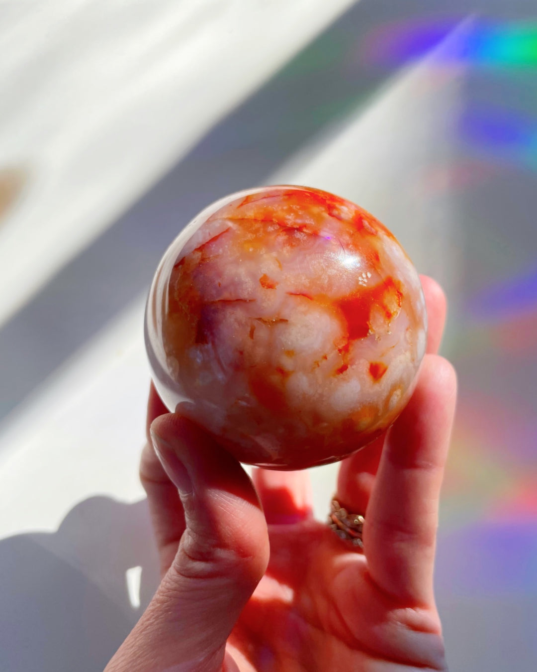 Flower Agate Sphere - Baltic Mermaid