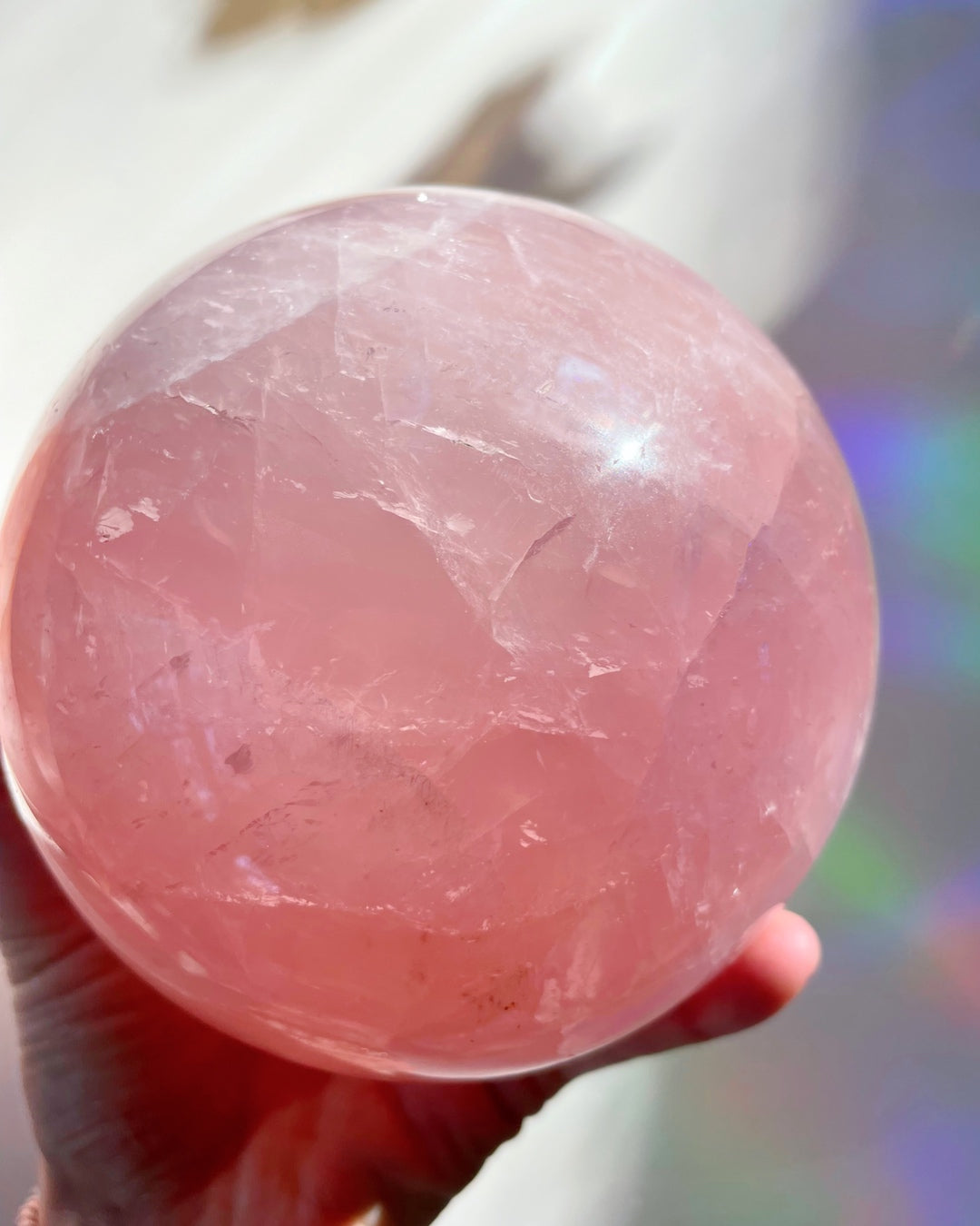 Large Star Rose Quartz Sphere