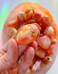 Carnelian Banded Agate/ Apricot Agate Tumbled Stones AAA