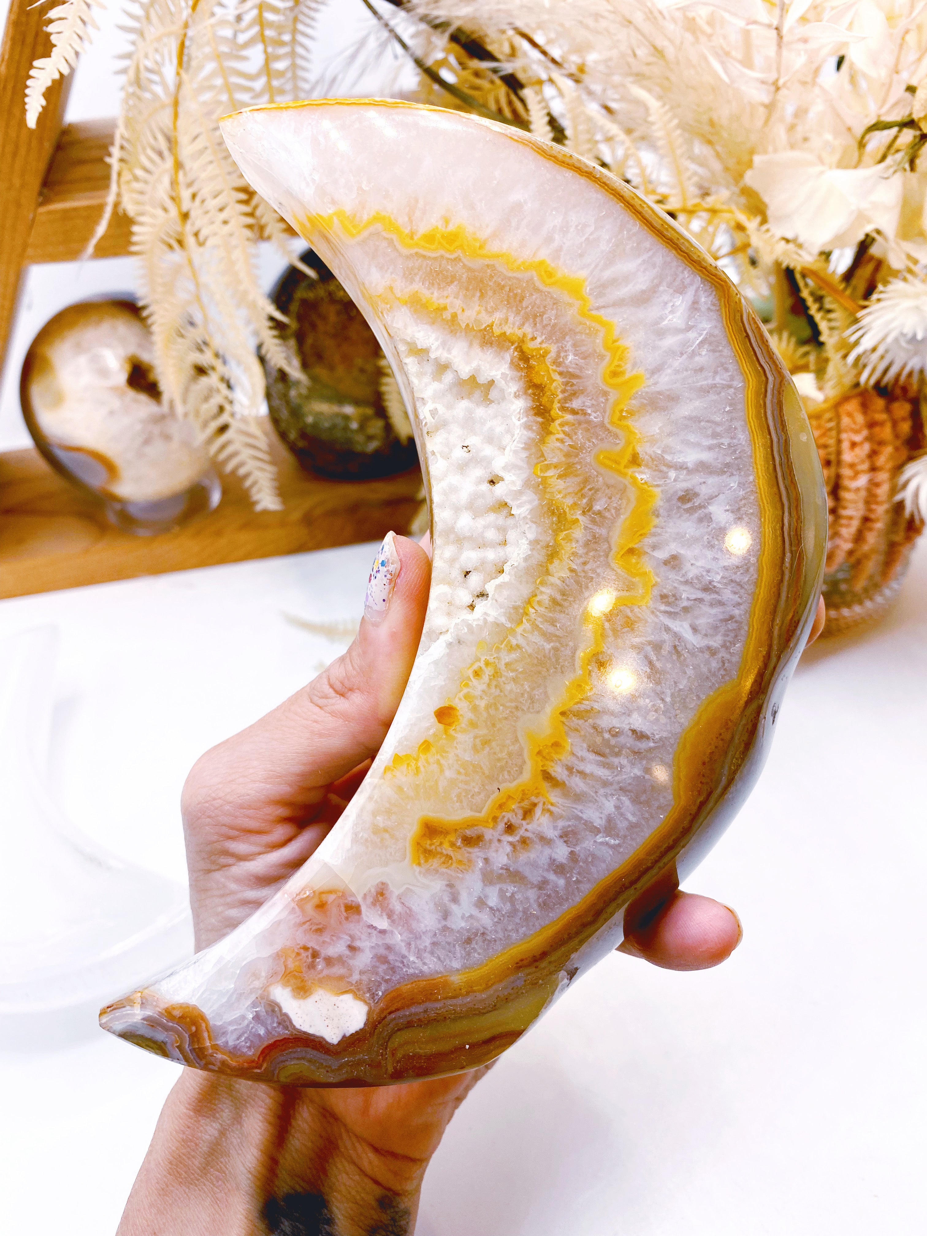 Druzy Agate Moon - Baltic Mermaid