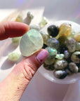 Prehnite with Epidote Tumbled Stones