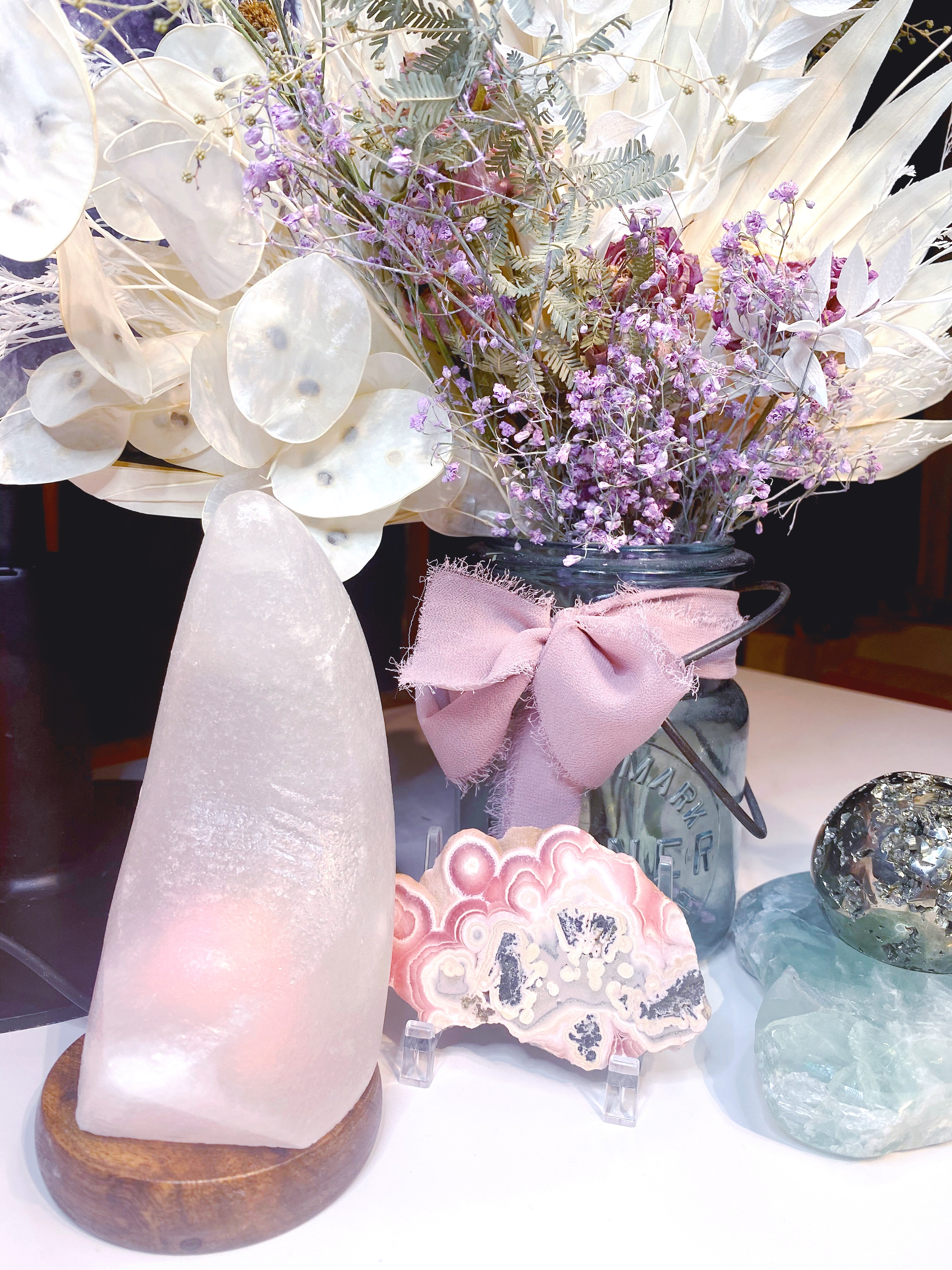 Crescent Moon Salt Lamp - White - Baltic Mermaid