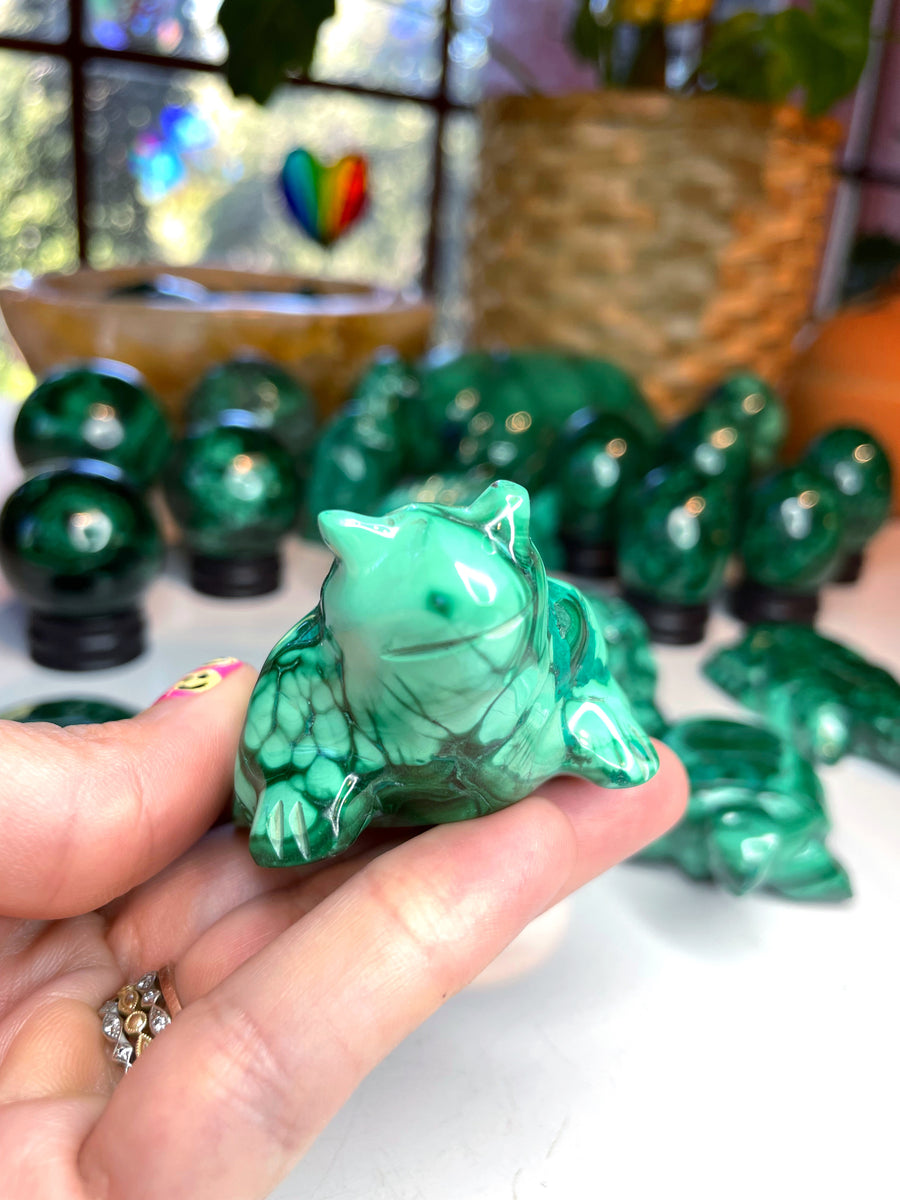Malachite Carved Frog