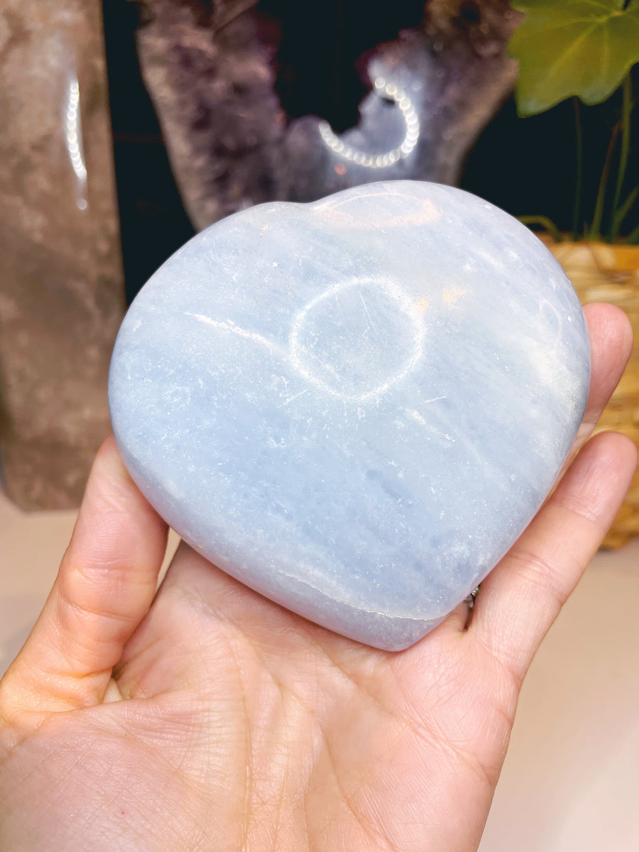 Blue Calcite Heart