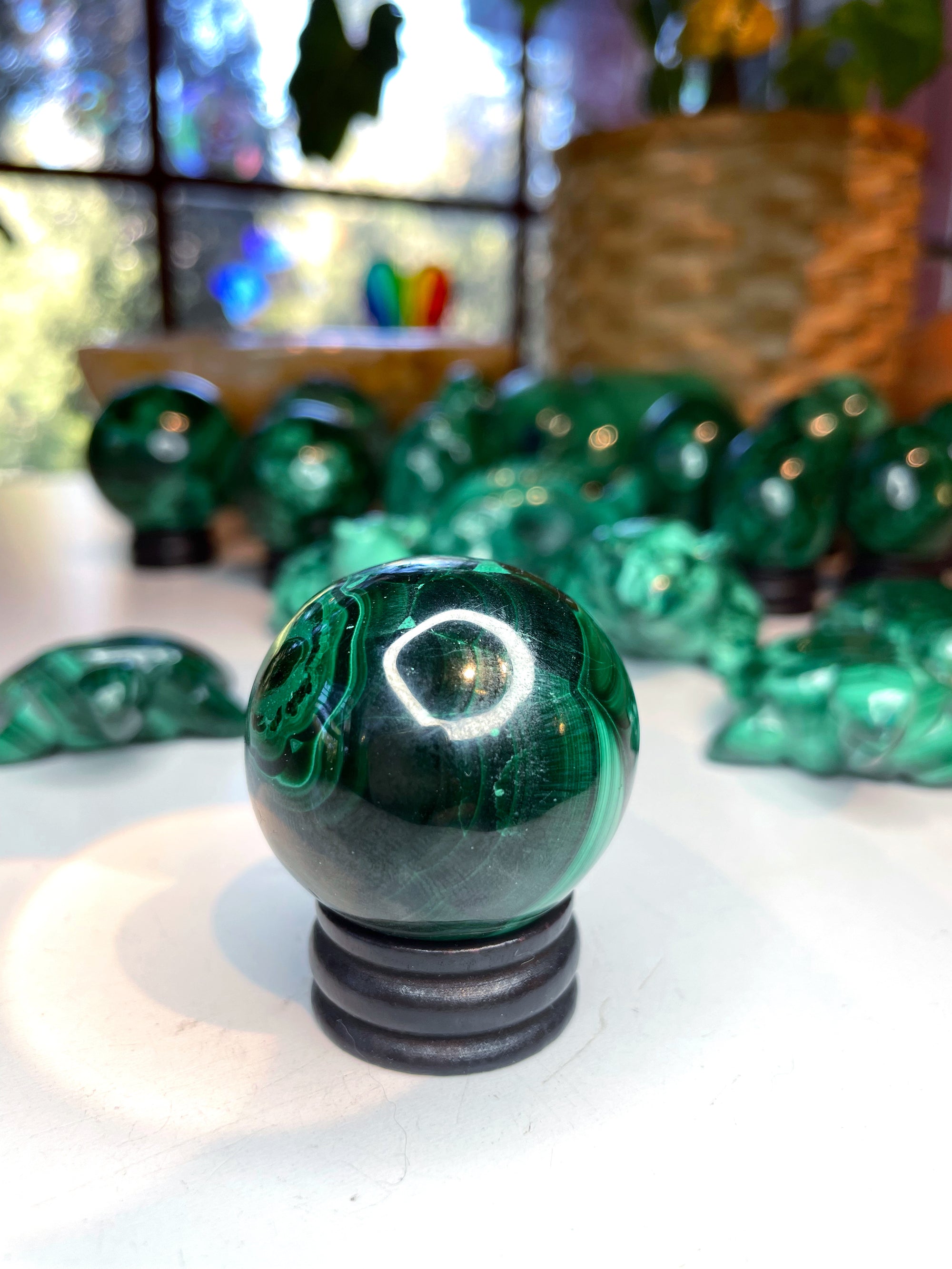 Malachite Carved Sphere