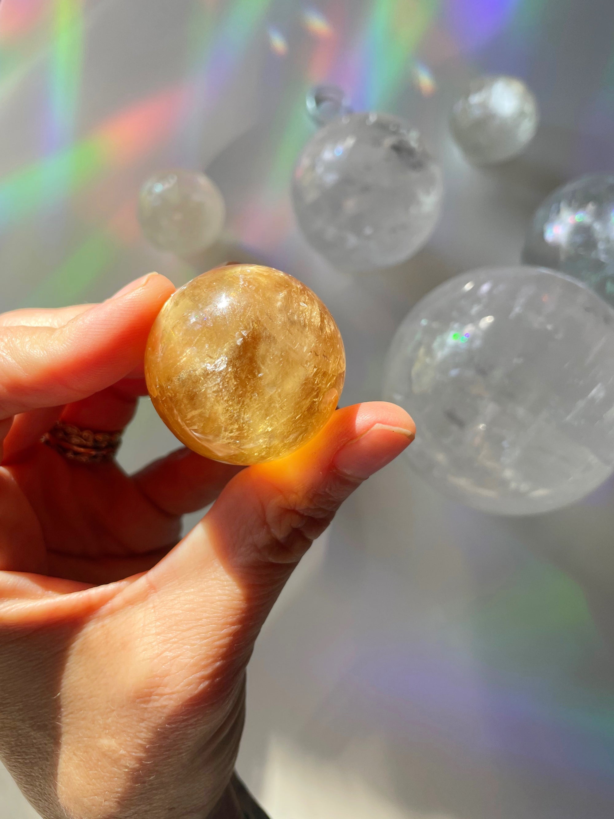 Lil Honey Optic Calcite Spheres - AAA