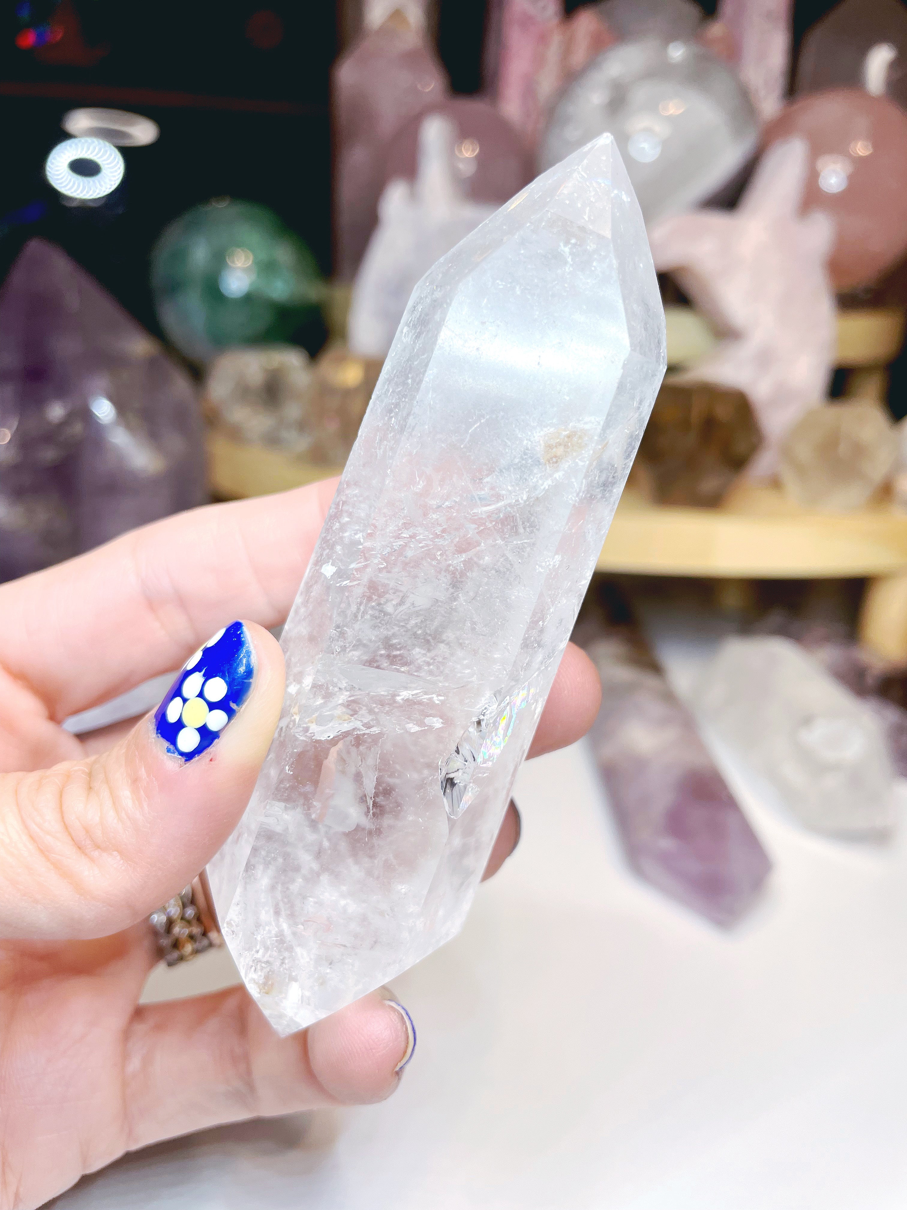 Double Terminated Clear Quartz Point w/ inclusions - Baltic Mermaid