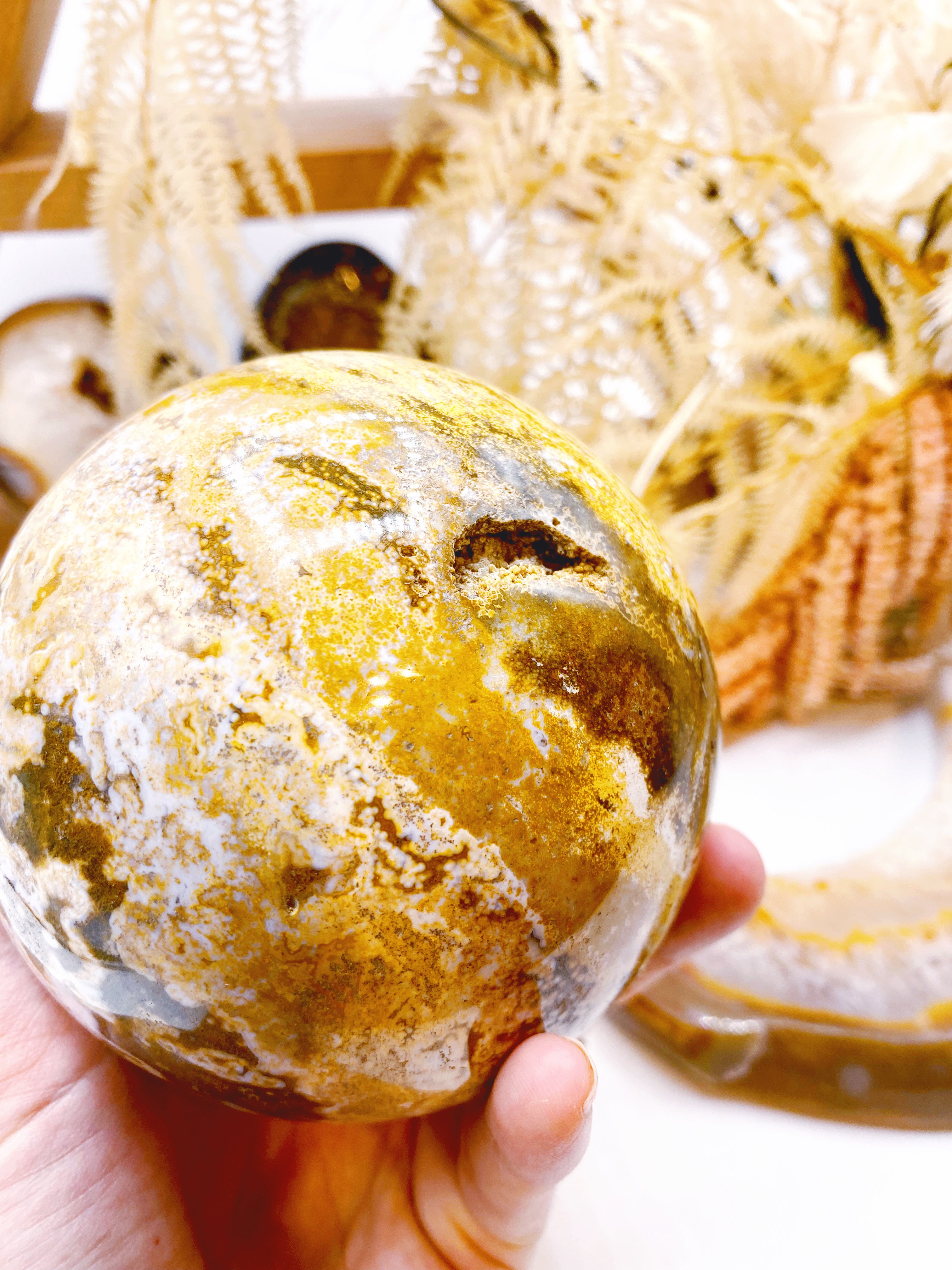 Ocean Jasper Sphere - Baltic Mermaid