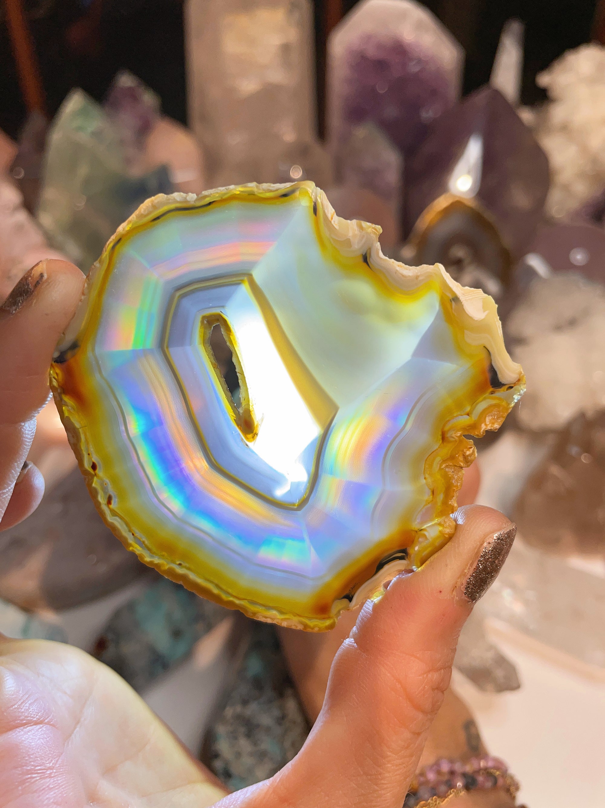 Iris Agate Slice - AAA