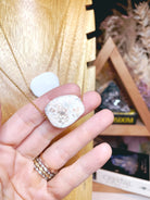 White Agate Pendant 14k Gold Filled Necklace - Baltic Mermaid