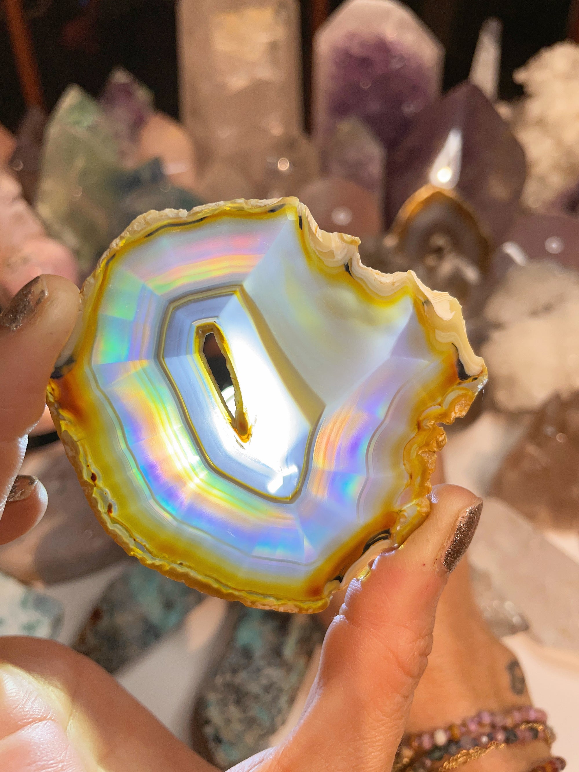 Iris Agate Slice - AAA